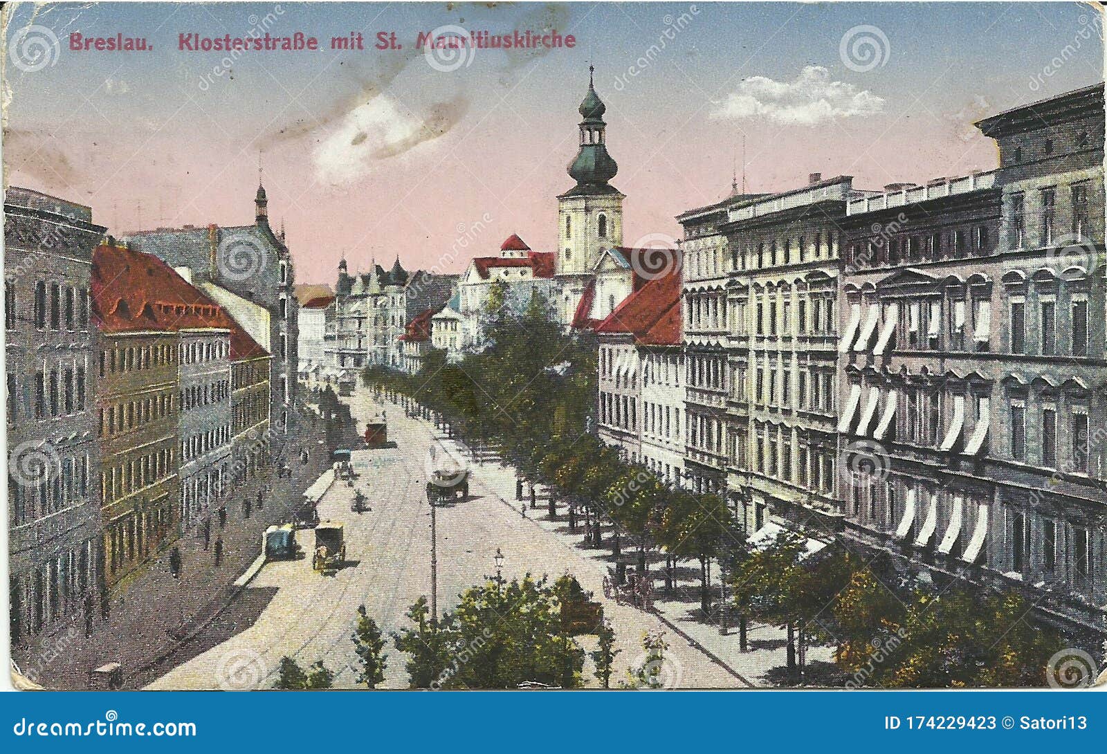 Breslau Wroclaw Postcard from between 1920s and 30s Editorial Stock