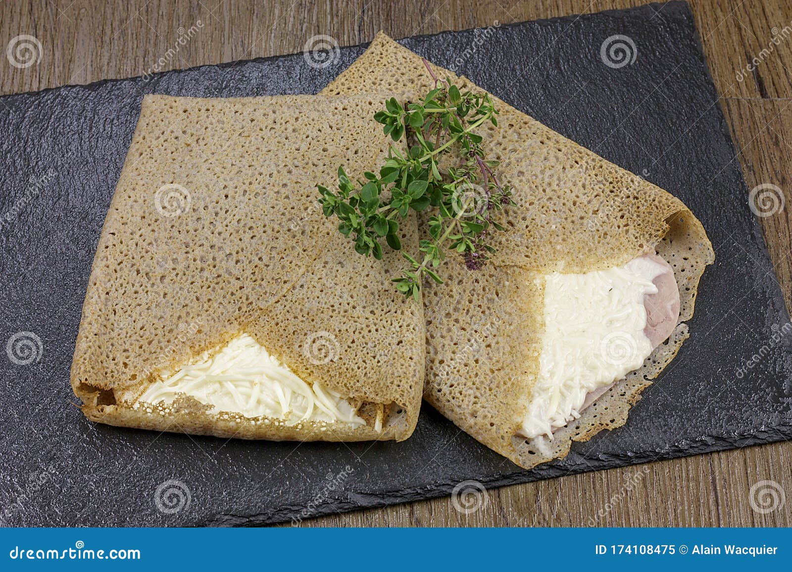 Pancakes with Ham and Cheese Stock Image Image of buckwheat, france