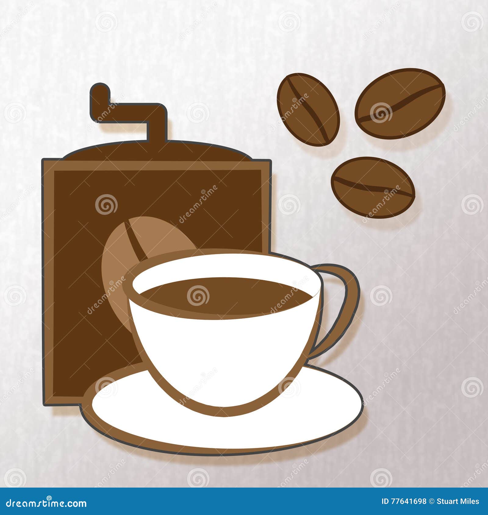 Brewed Coffee Represents Cafe Beverage and Cafeteria Stock Illustration