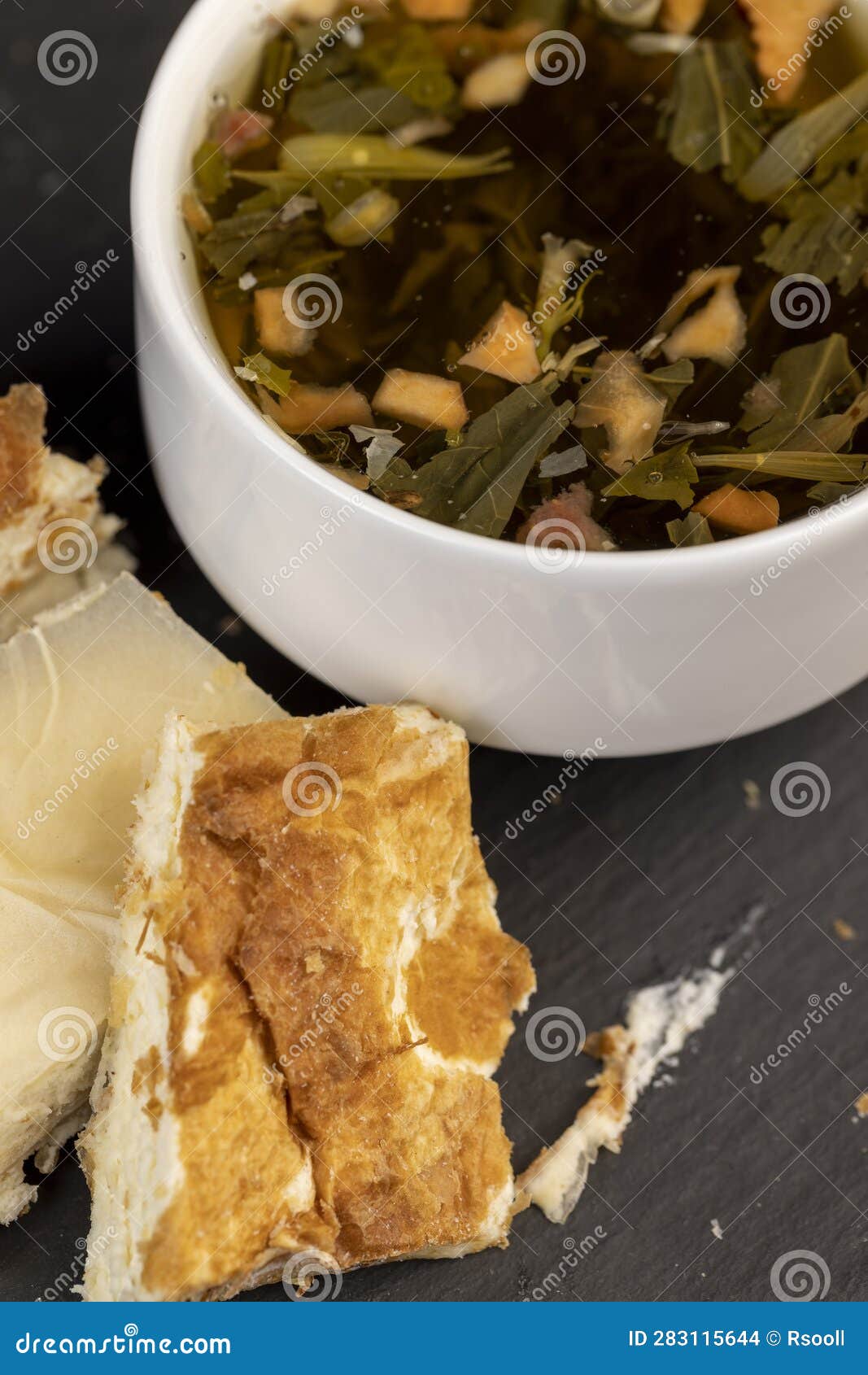 Brewed with Hot Water Tea Leaves of Green Tea Stock Photo Image of