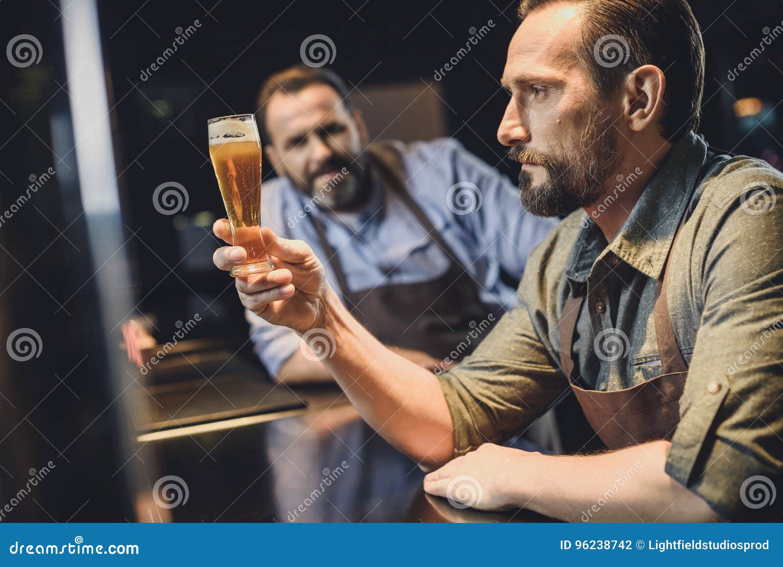 Brewery Worker with Glass of Beer Stock Photo Image of brewing, color