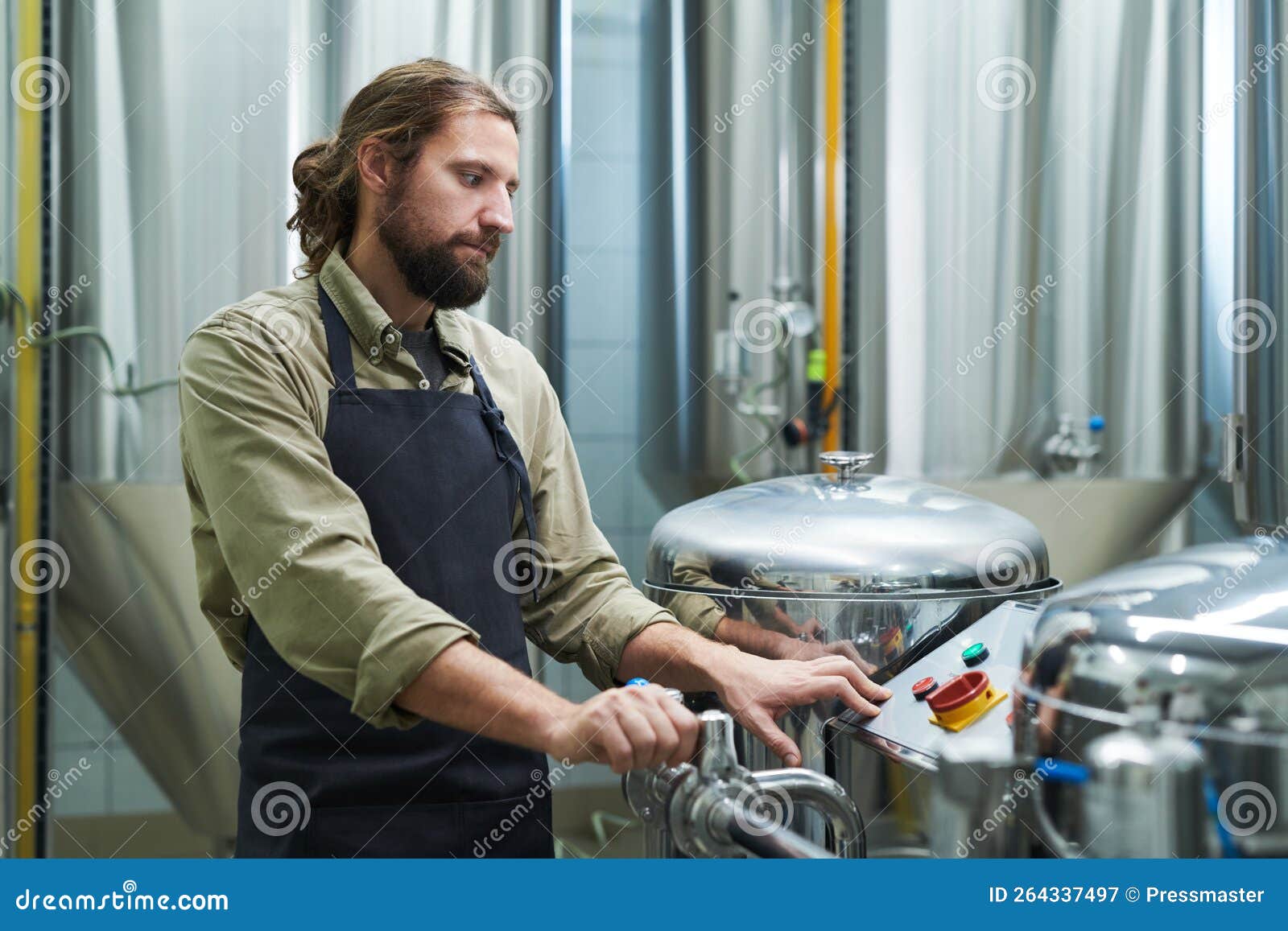 Brewery Worker Setting Pressure Stock Image Image of equipment, beard
