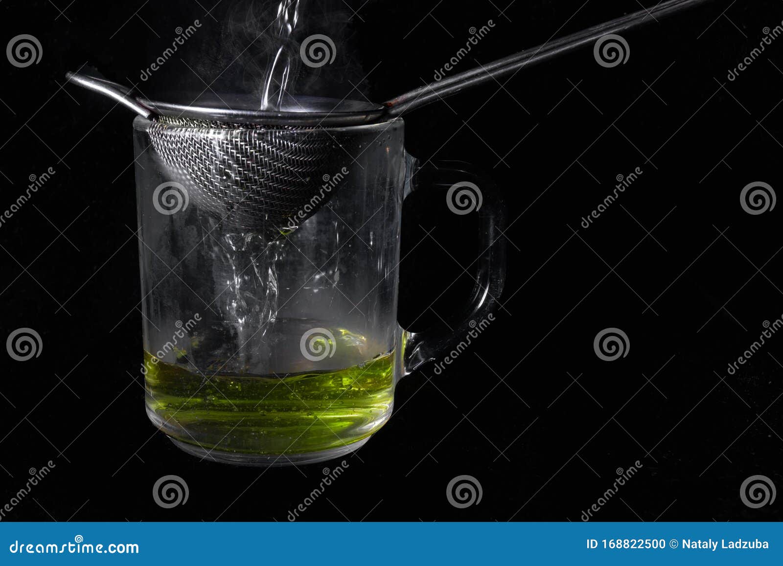 Brewing Herbal Tea through a Strainer Stock Photo Image of aroma