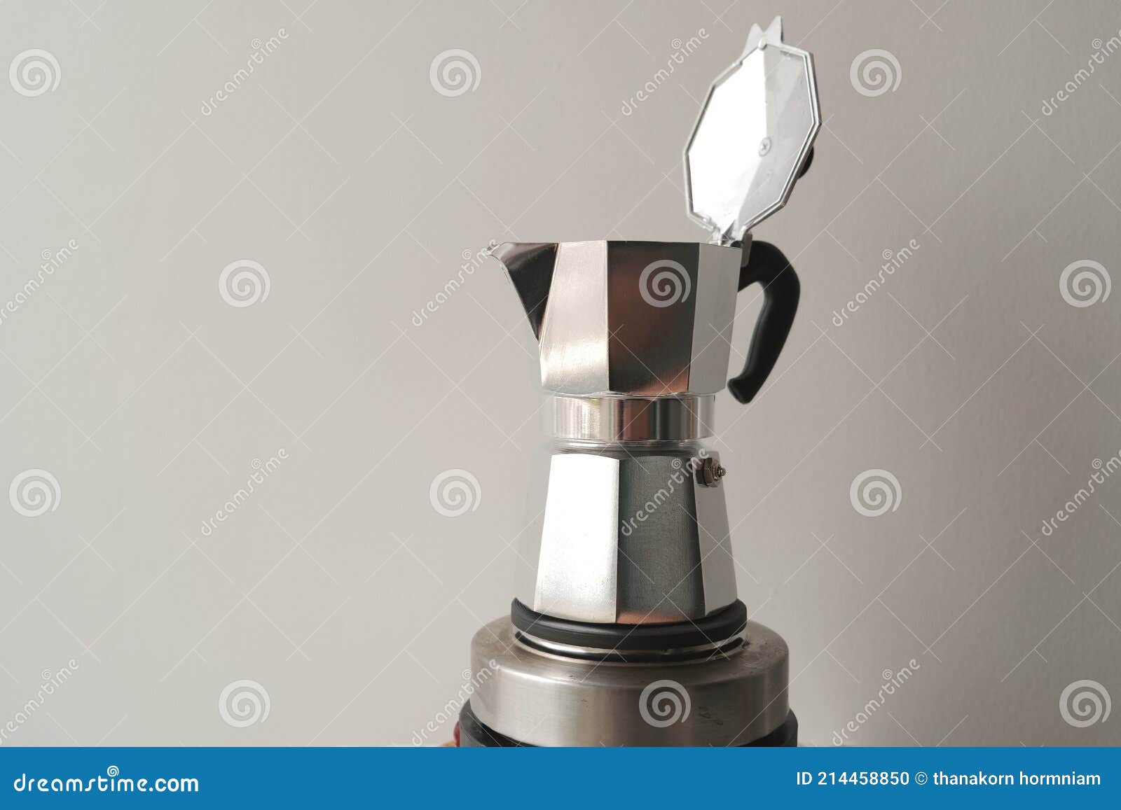 Brewing Italian Coffee with a Moka Pot Stock Photo Image of brown