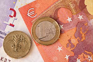 Brexit One British Pound And Euro Coin GBP EUR Editorial Image Brexit One British Pound And Euro Coin GBP EUR Editorial Image