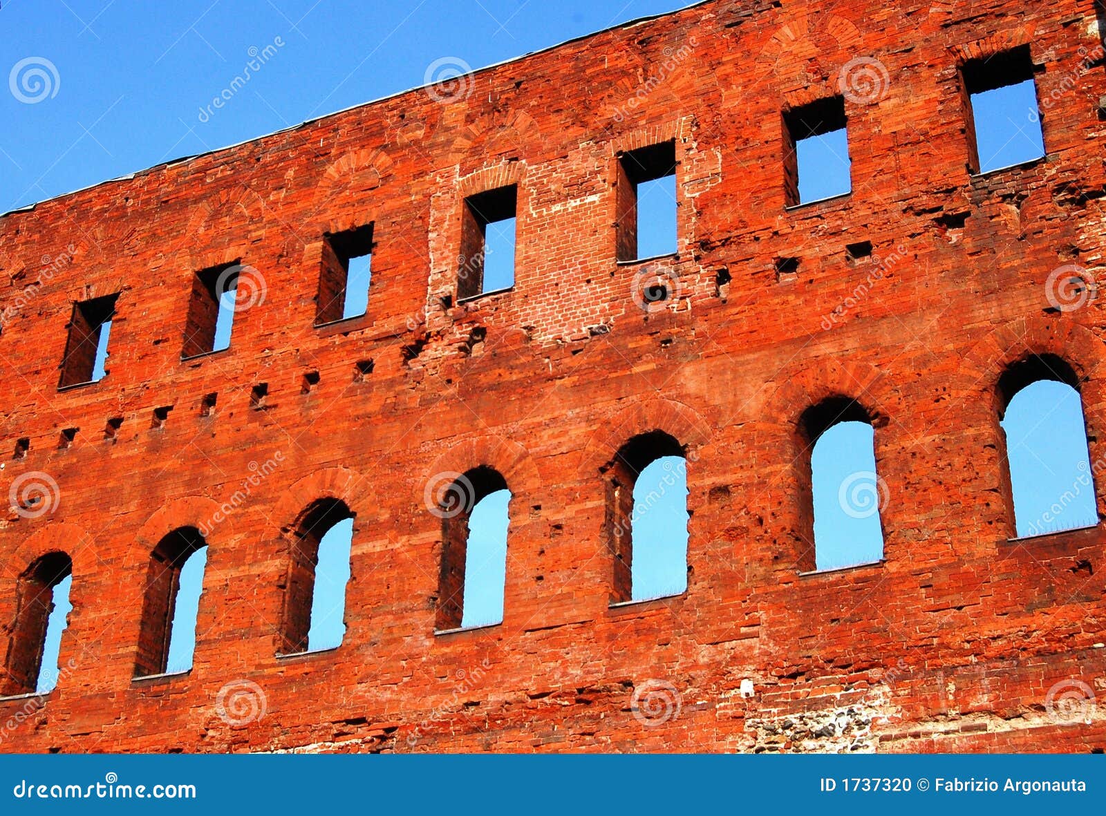 Brick ancient roman wall stock photo. Image of european 1737320