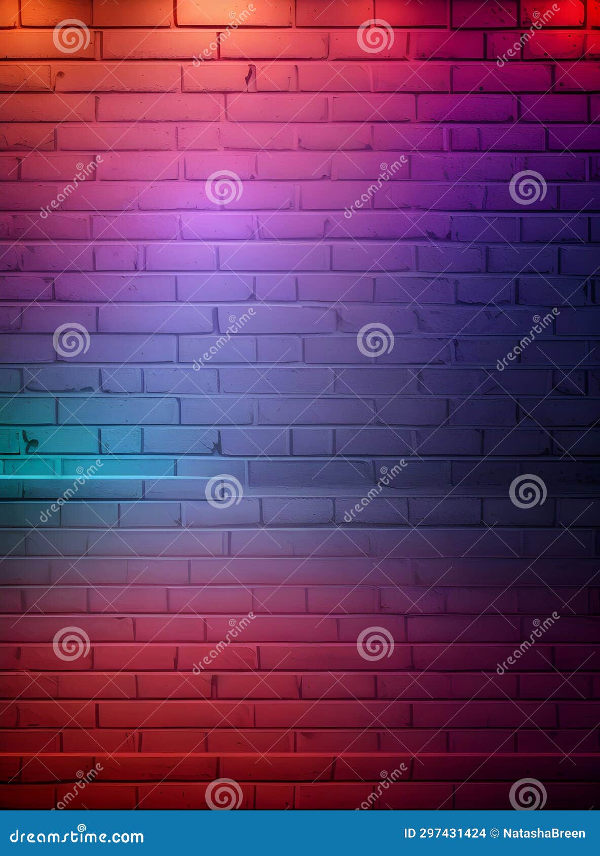 brick background 3d with shadows neon color