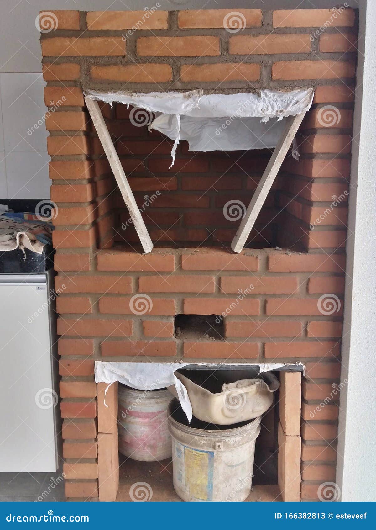 Brick Barbecue Under Construction in the Yard Stock Image - Image of meal,  countertop: 166382813, image size:1200x1690