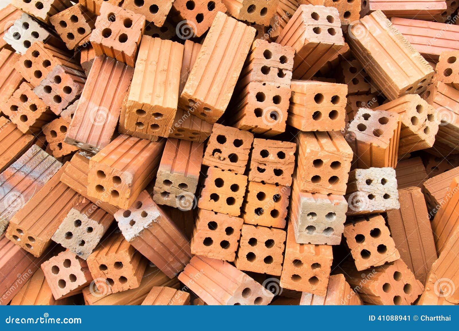 The Brick Building Material Used for Building Construction. Stock Image