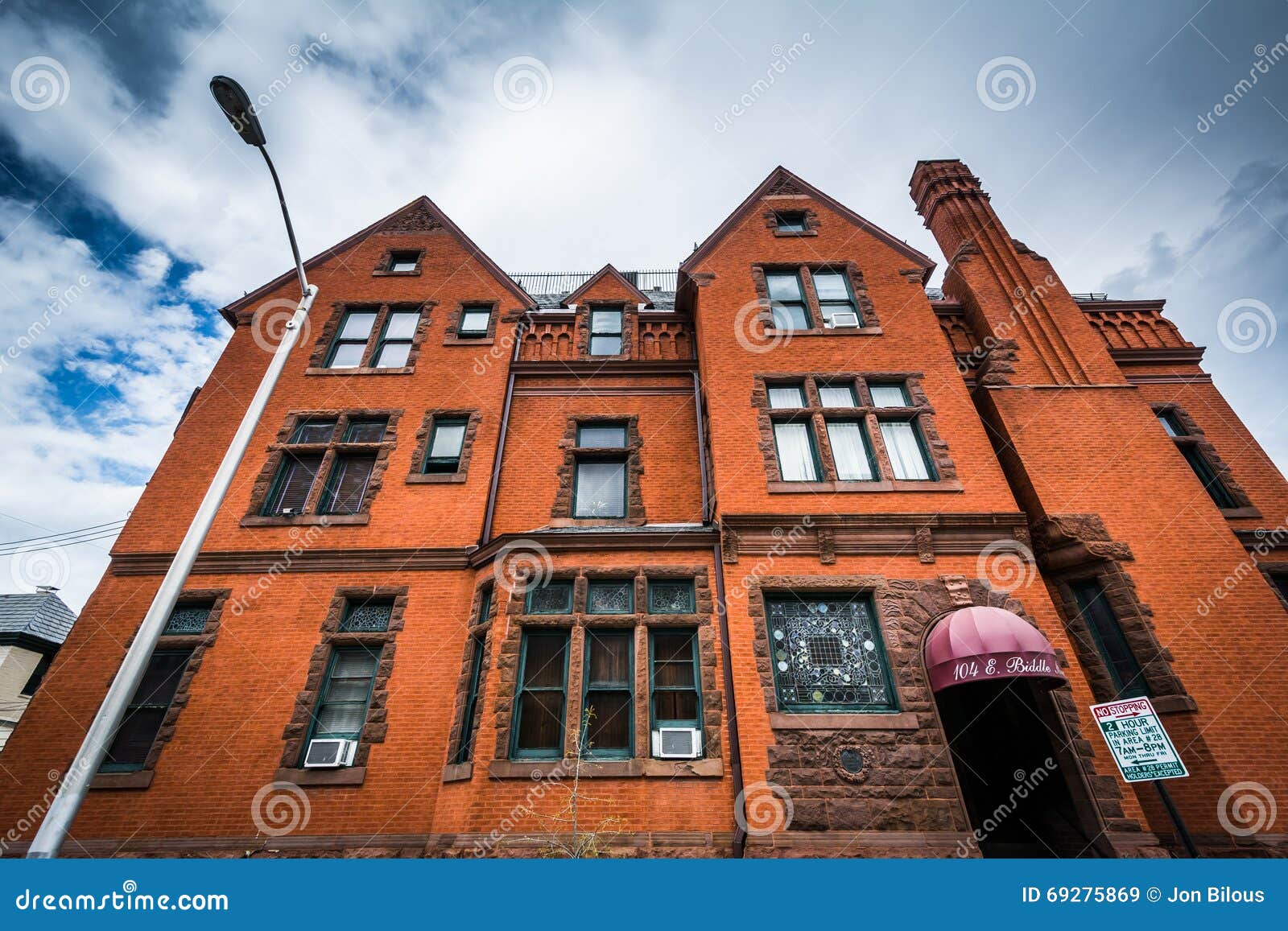 Brick Building in Mount Vernon, Baltimore, Maryland. Stock Image