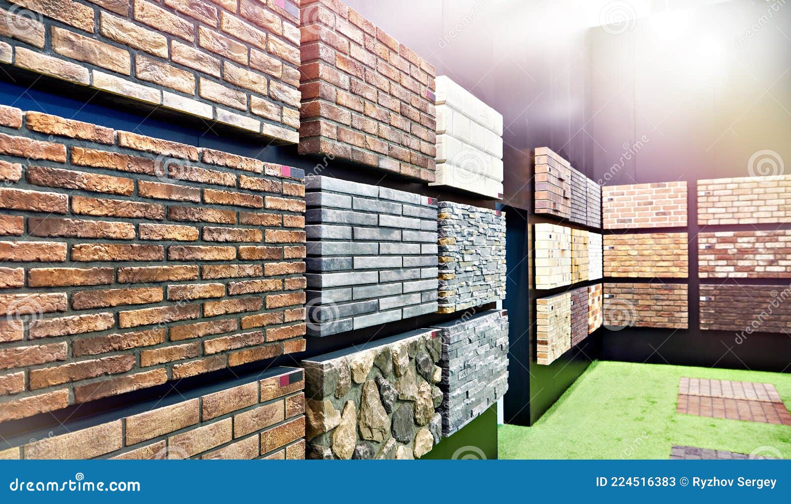 Brick Decorative Wall Panels on Store Stock Image Image of design