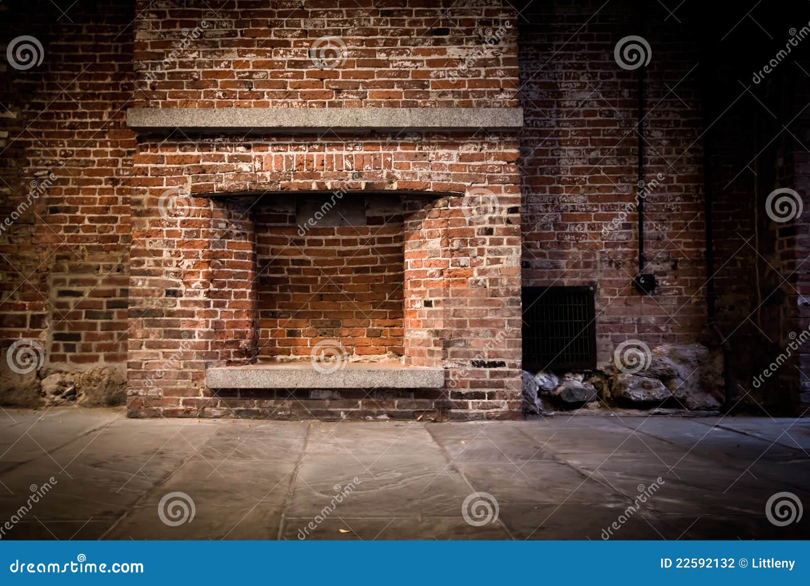 Brick Fireplace Background stock photo. Image of rough 22592132