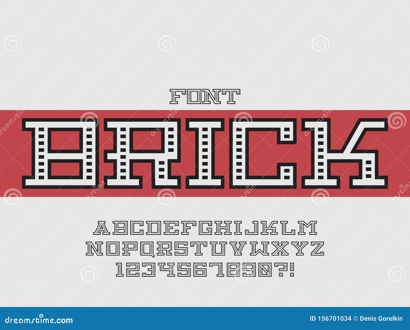 Brick font Vector alphabet stock vector. Illustration of isolated