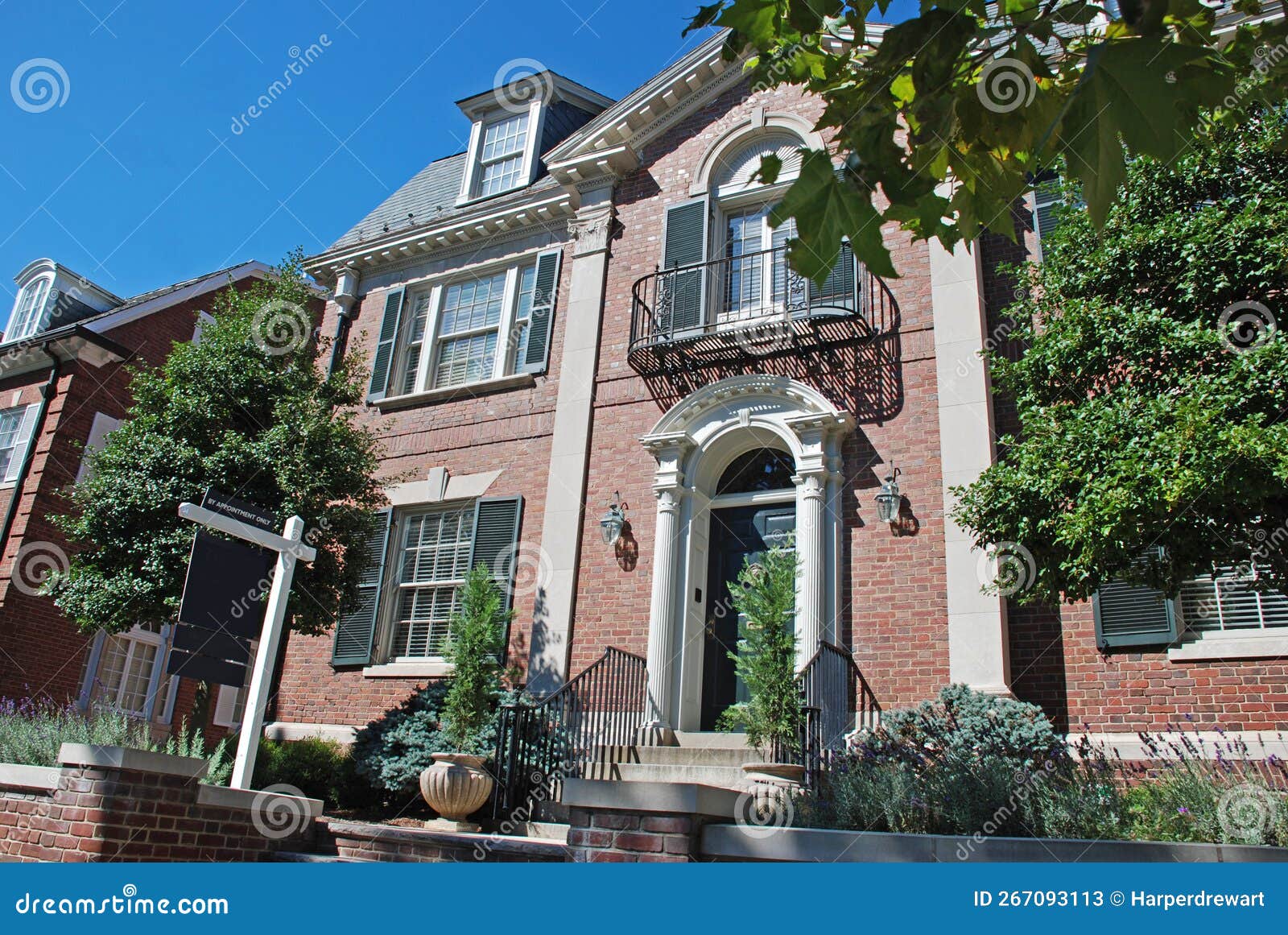 Brick Home for Sale stock image. Image of real, front 267093113