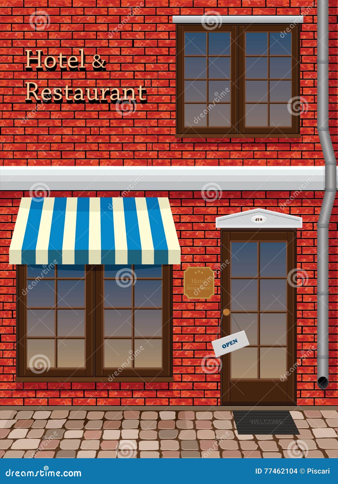 Brick house exterior stock vector. Illustration of background 77462104