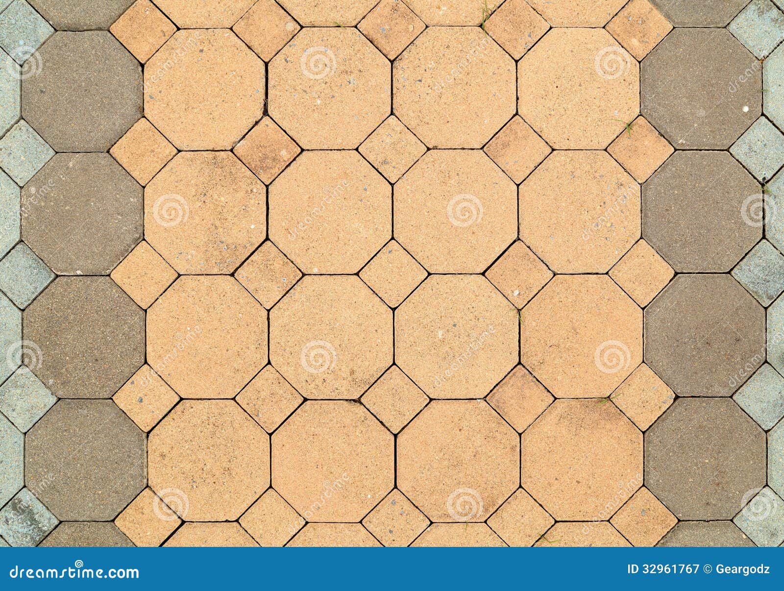 Brick Octagonal Walkway Pavement Texture Stock Image Image 32961767