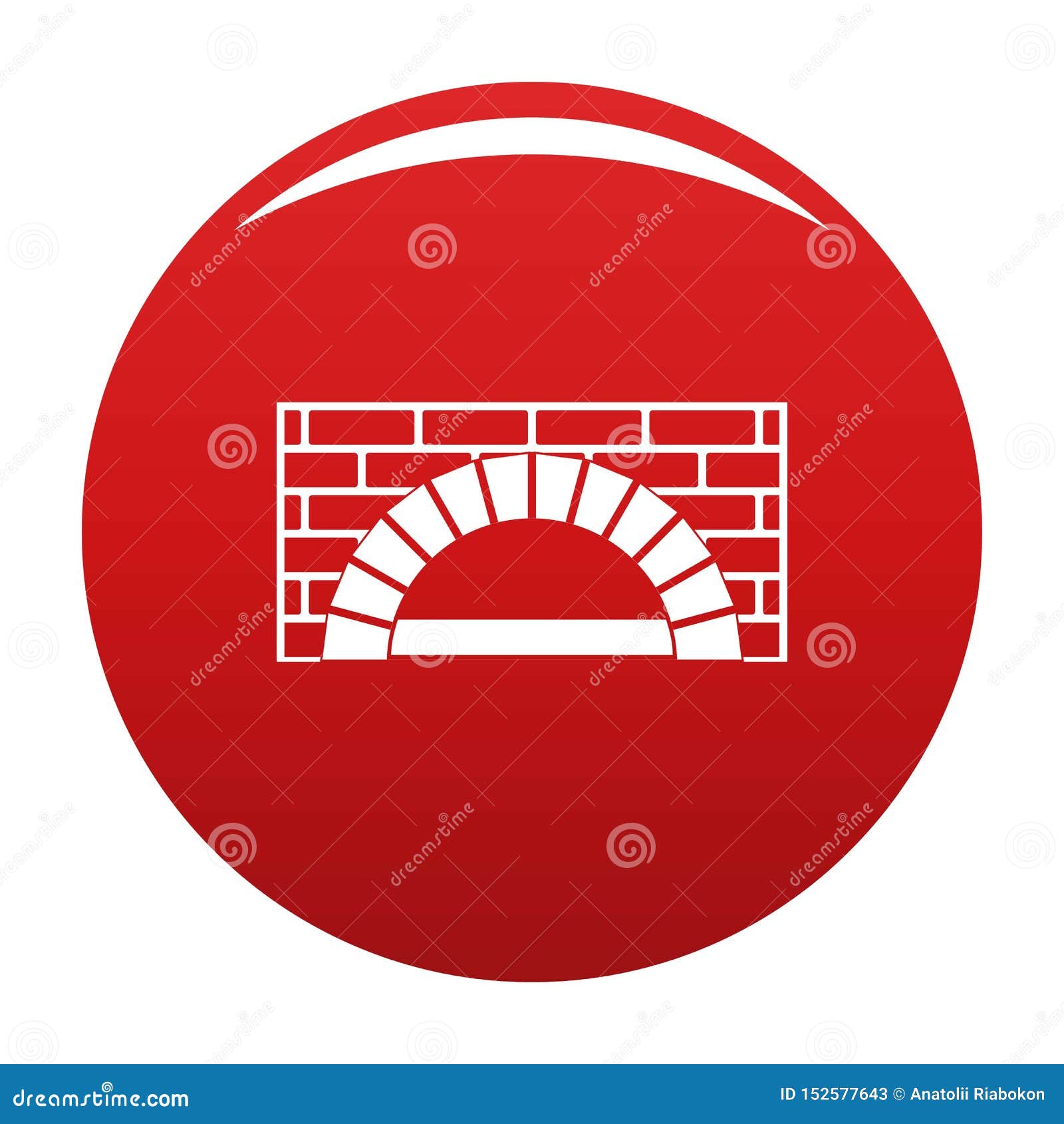 Brick oven icon vector red stock vector. Illustration of furniture ...