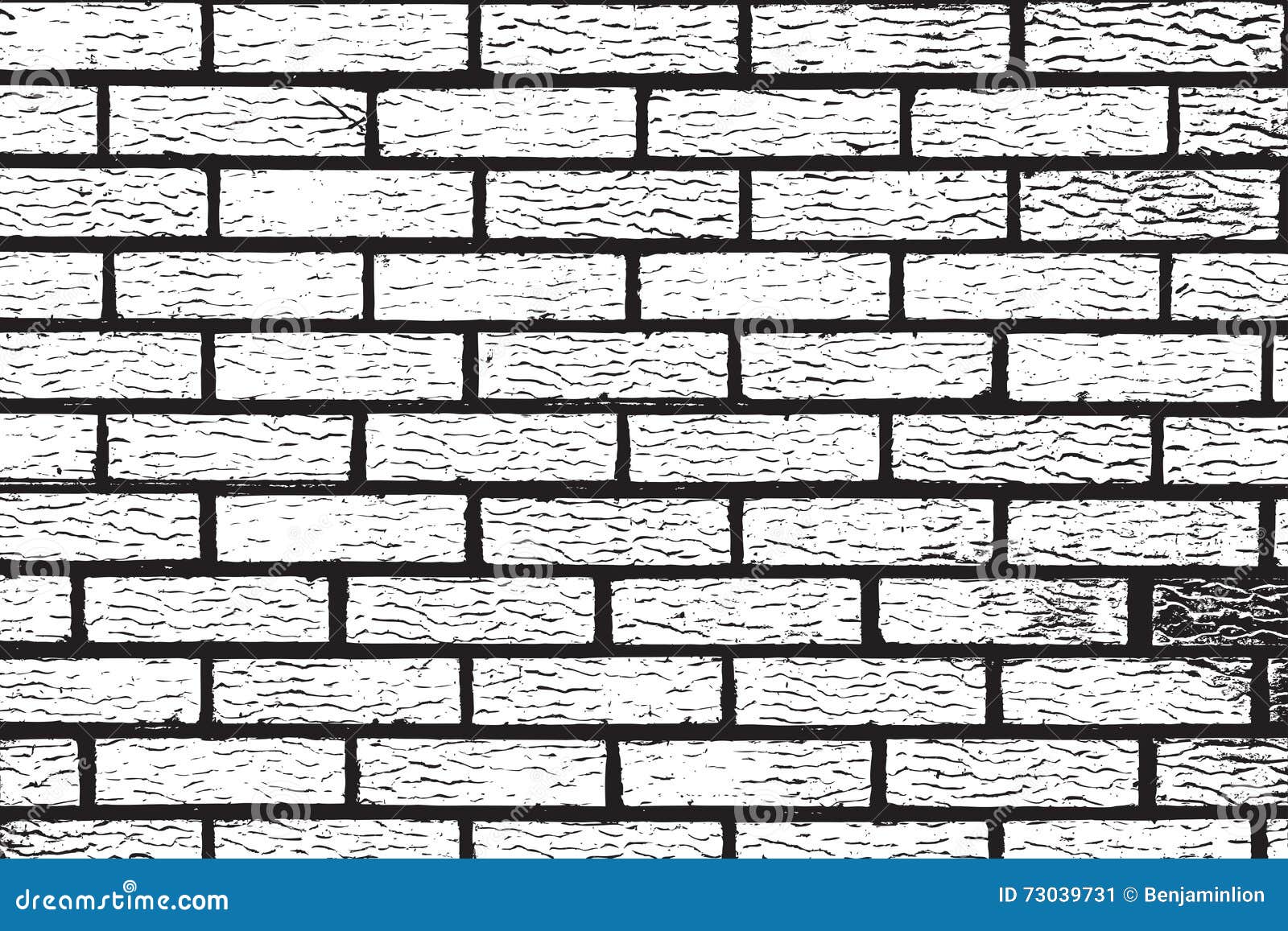 Grunge black texture as brick wall shape on white Vector Image