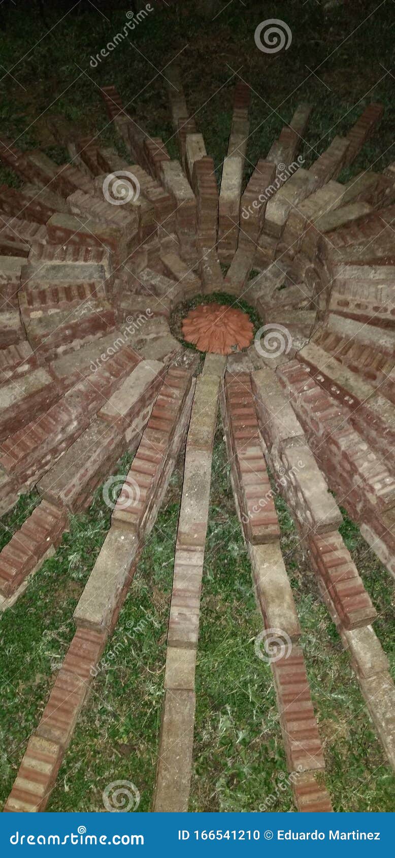 Brick pattern for fire pit stock photo. Image of fire 166541210