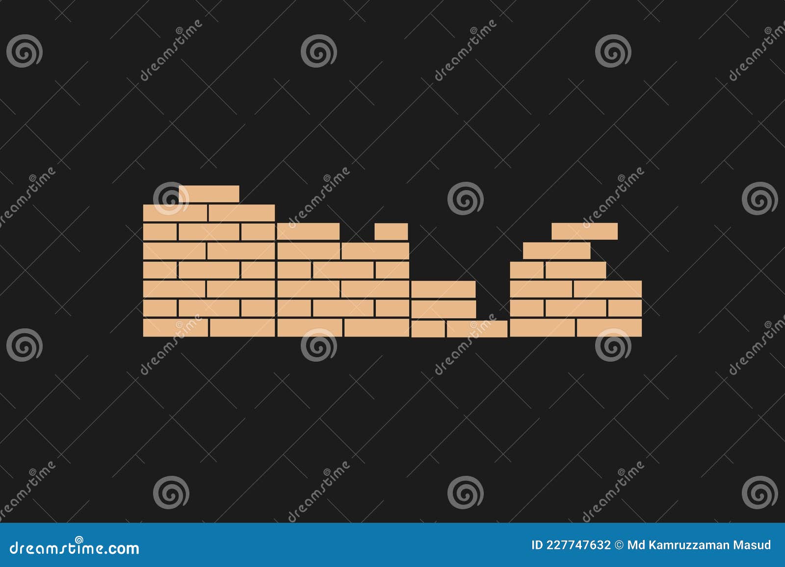 Brick Shape Illustration. Bricks Wall Vector Illustration. Brick Symbol