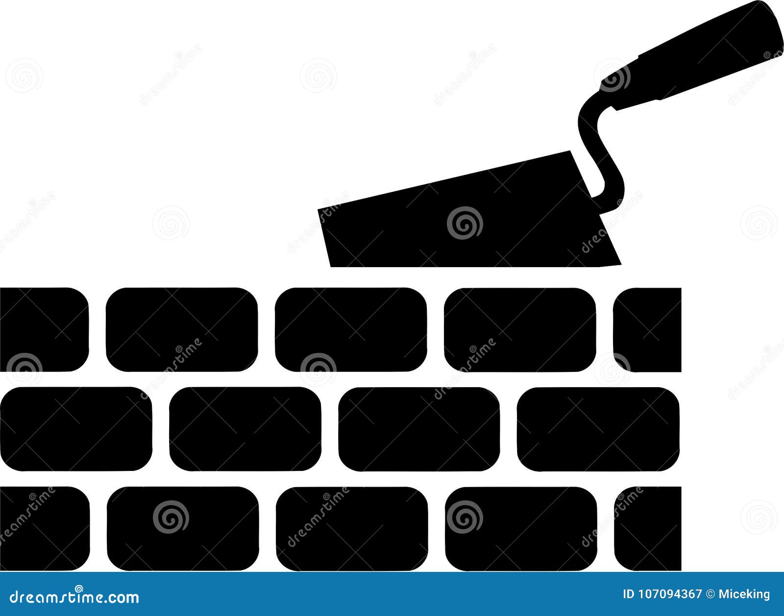 Brick with Trowel Symbol stock vector. Illustration of tools 107094367