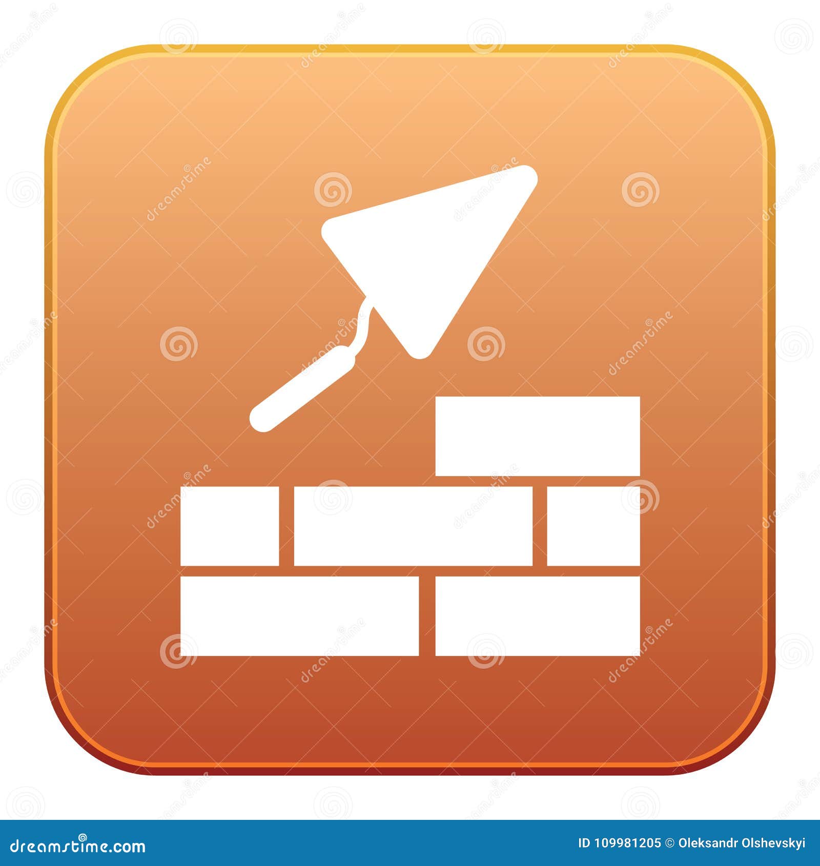 Brick with Trowel Symbol stock vector. Illustration of brick 109981205