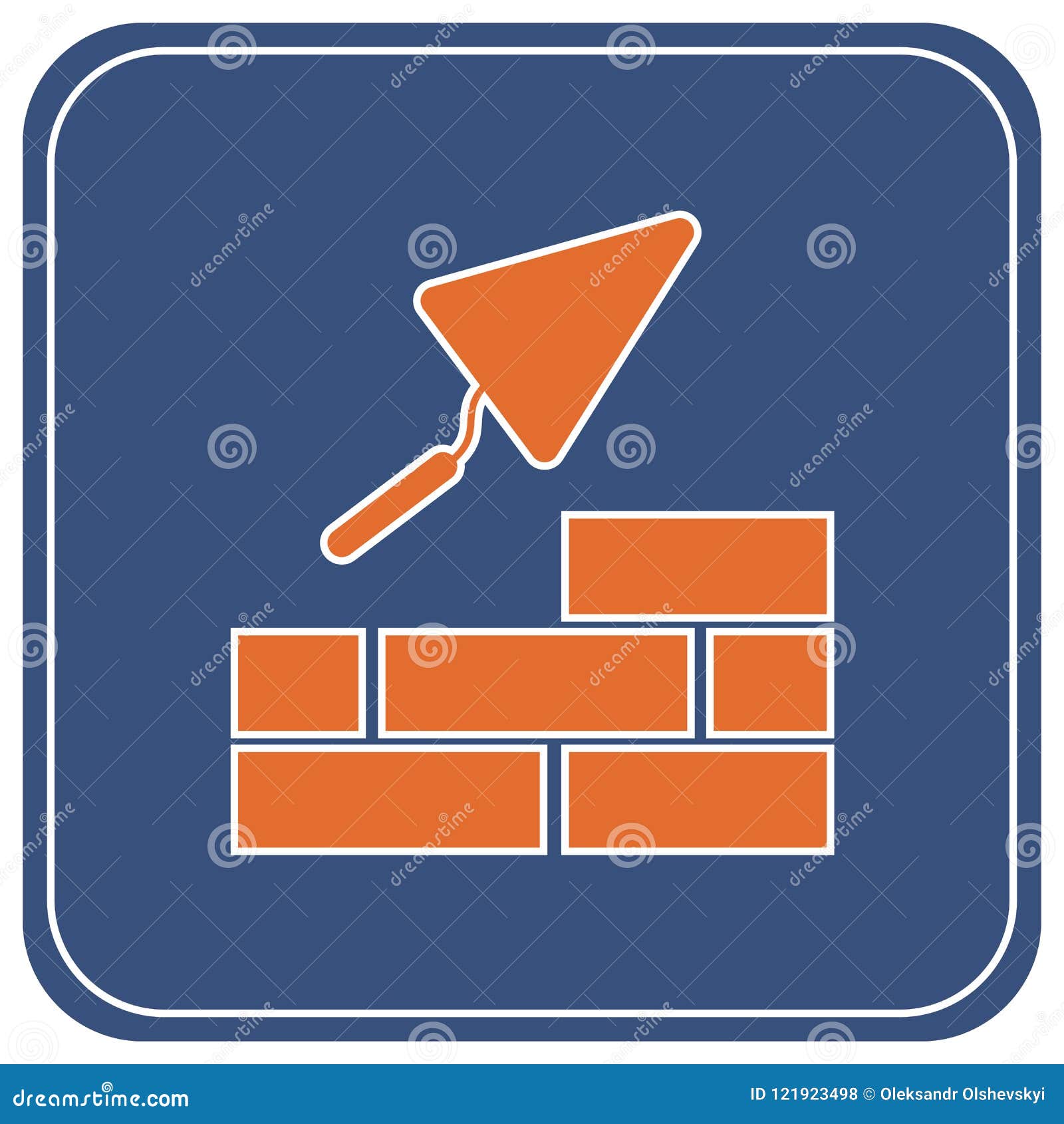 Brick with Trowel Symbol stock vector. Illustration of tools 121923498