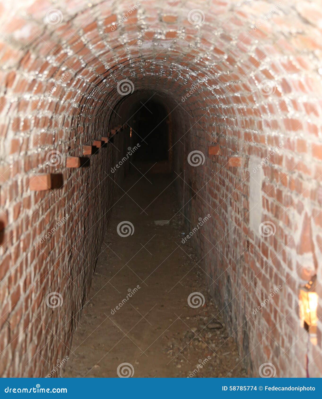 Brick Tunnel of a Secret Underground Passage Stock Photo Image of
