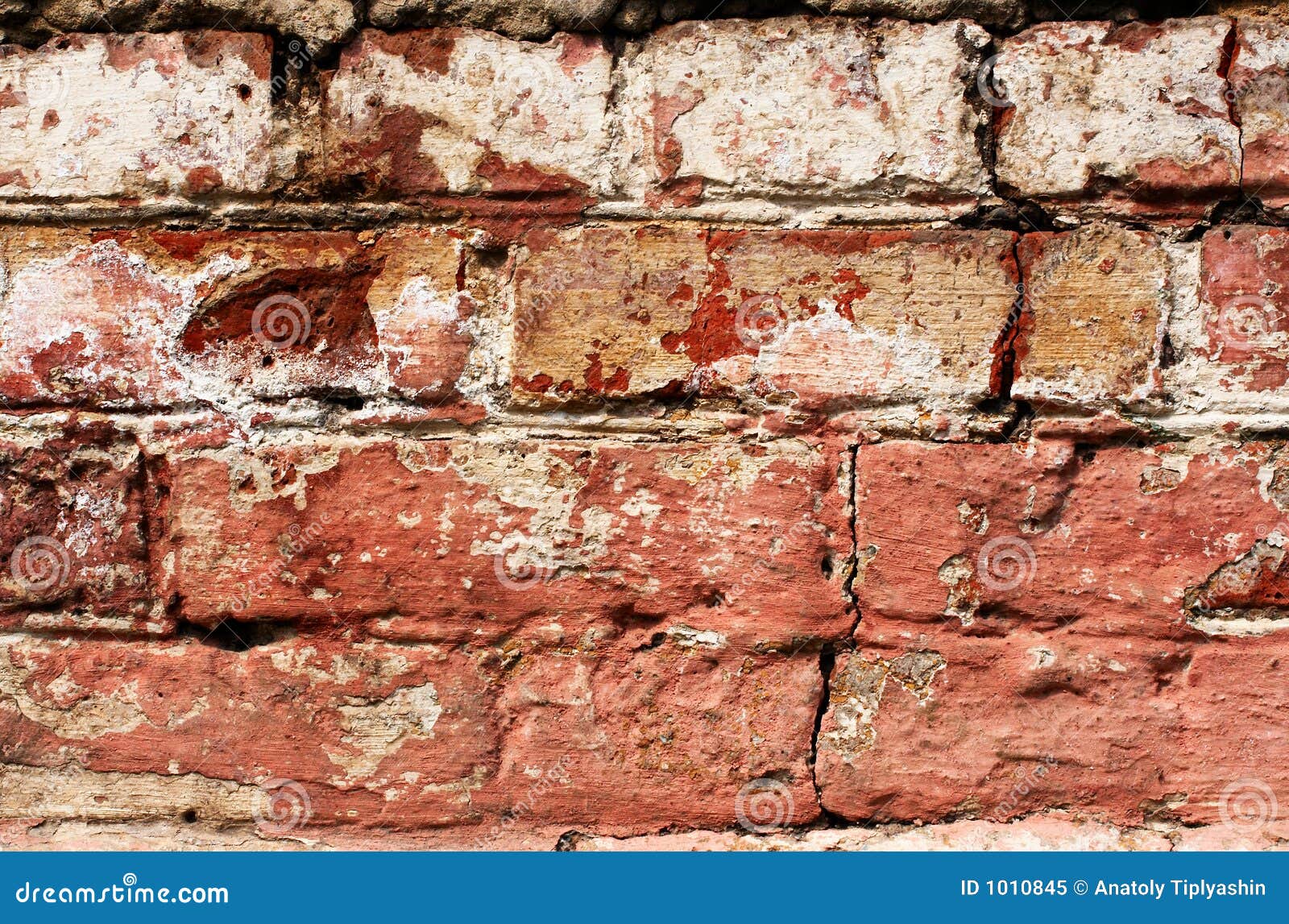 Aged Variegated Brick Wallpaper for Walls