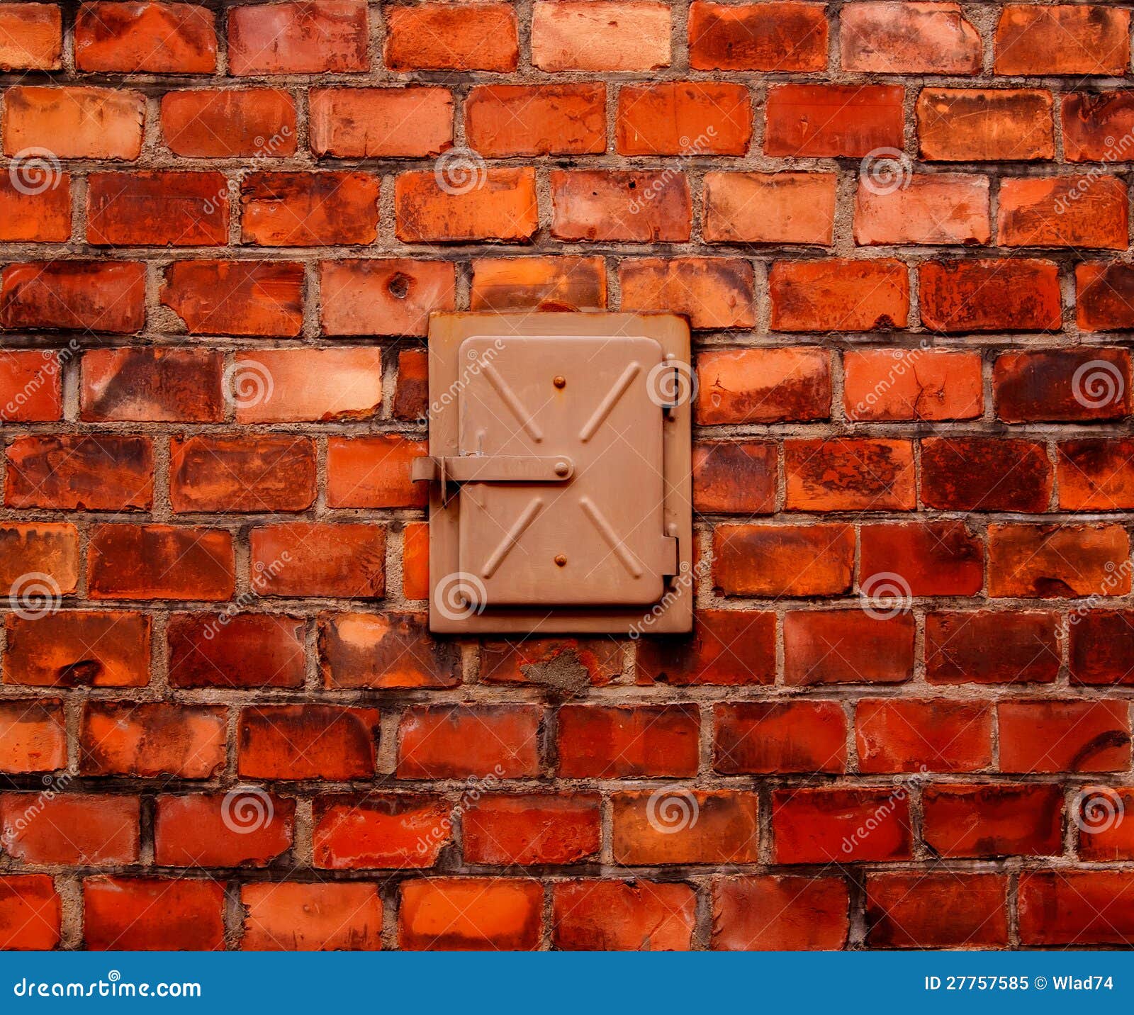 Brick Wall and Built Steel Door Stock Image - Image of brickwork, door ...