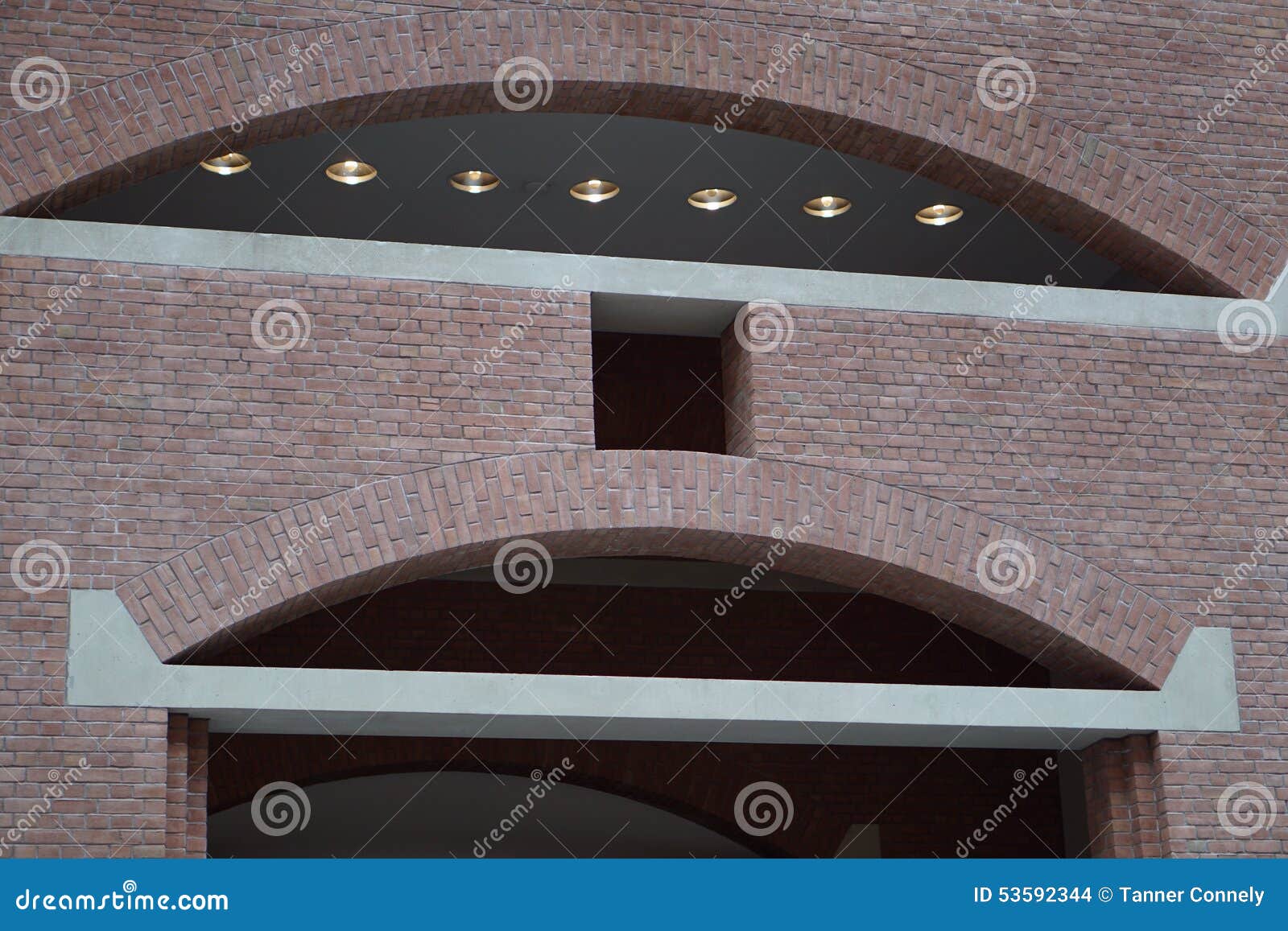 A Brick Wall with a Concrete Header Stock Photo Image of arched