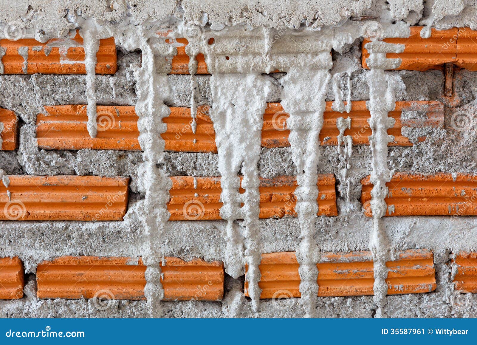 Brick Wall Construction for House Building Stock Image Image of