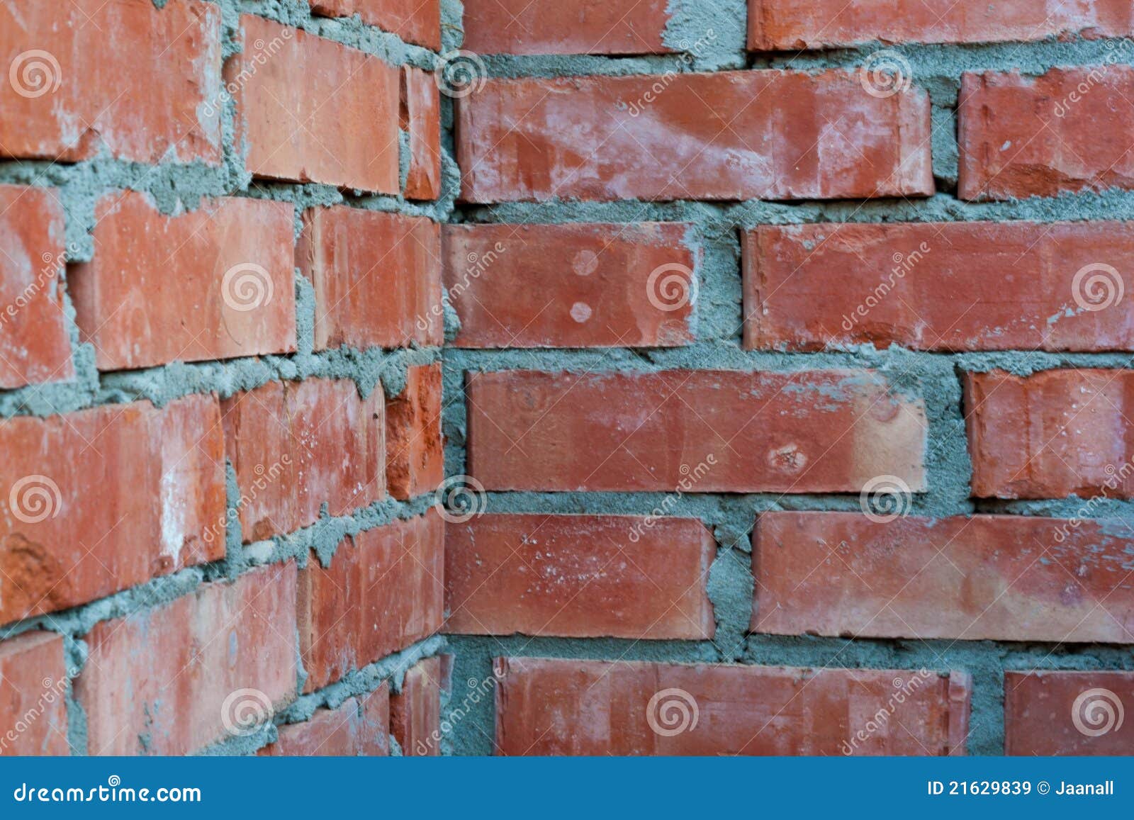 Corner Wall Made Clay Brick Concrete Stock Photo 1805449888