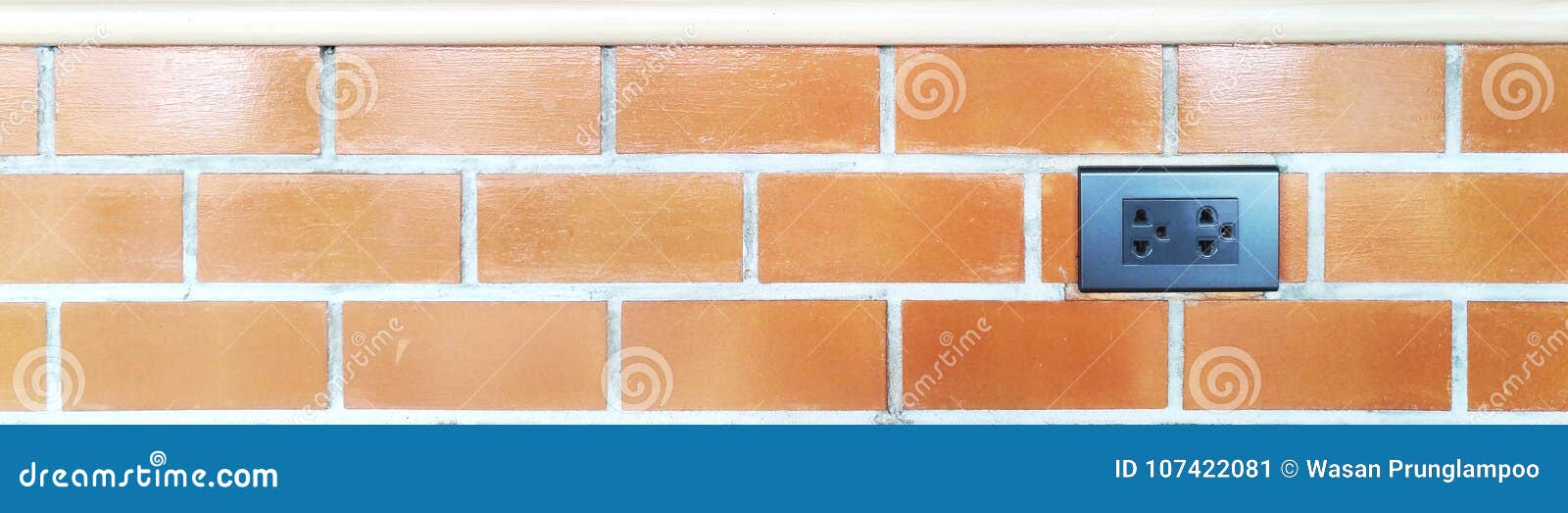 Brick Wall and Electric Plug Socket. Stock Image Image of mobile