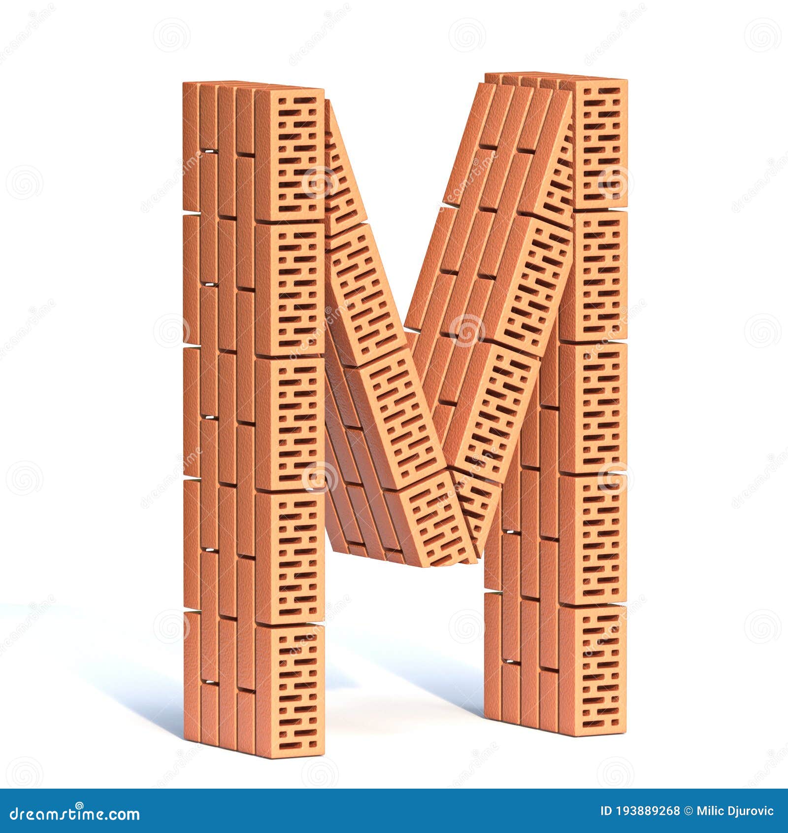 Brick Wall Font Letter M 3D Stock Illustration Illustration of brick