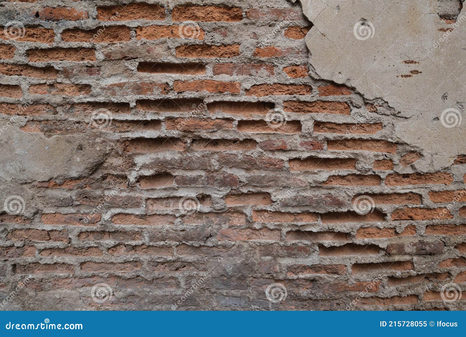 Brick Wall with Grout Joints and Cement Patches Stock Image Image of