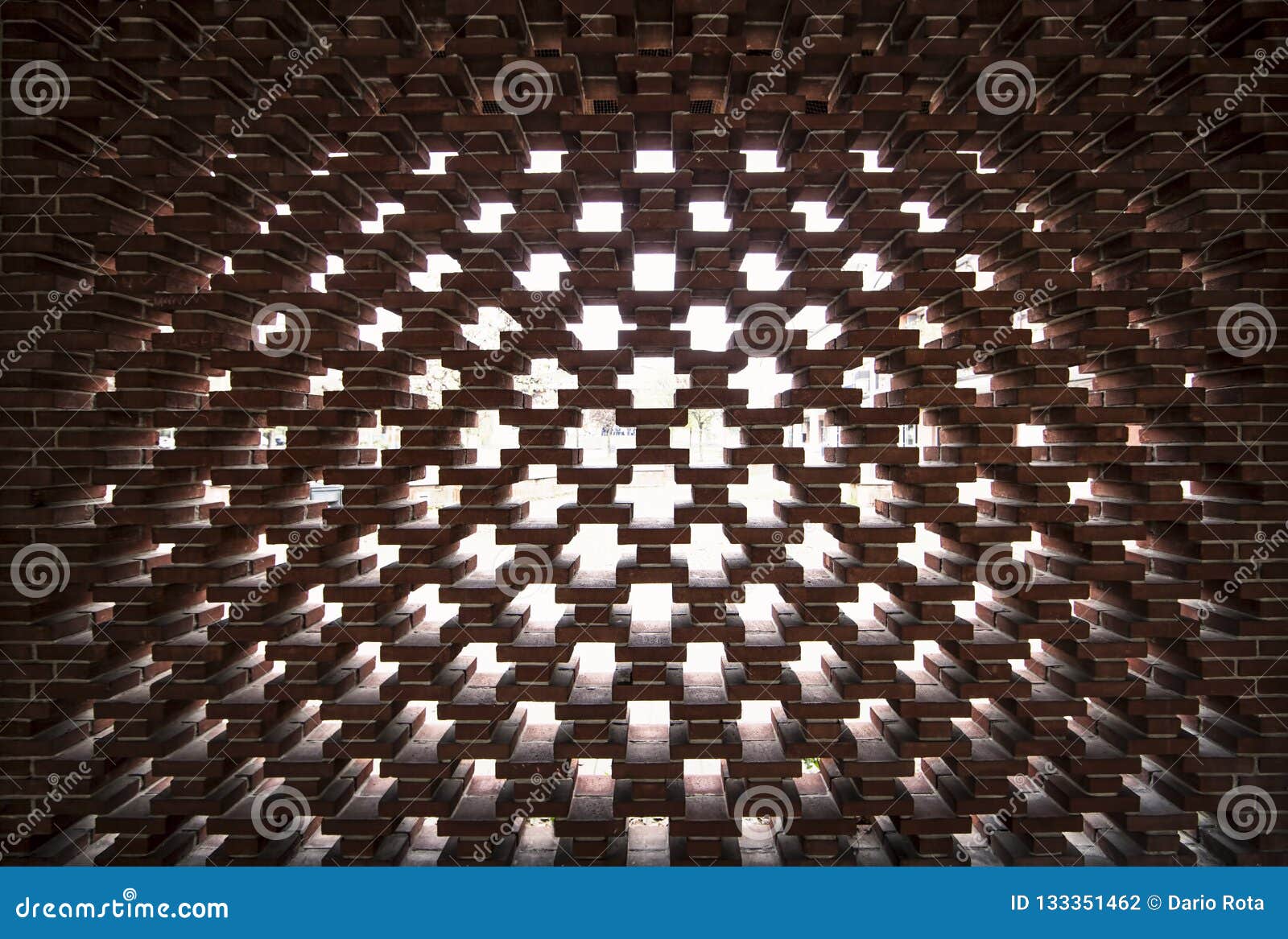 Brick wall illusion effect stock photo. Image of build 133351462