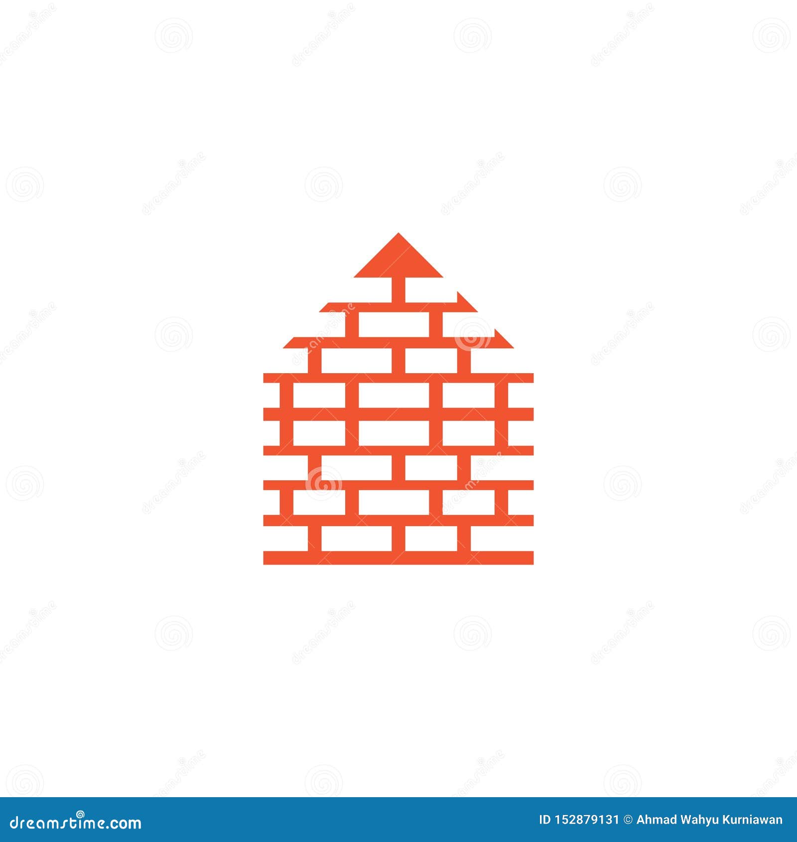 Download Brick wall logo vector stock vector. Illustration of white ...
