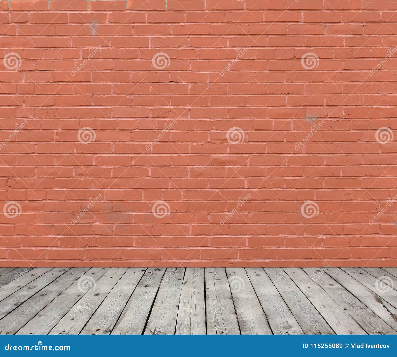 Brick Wall Painted with Red Paint. Stock Image Image of wooden, retro 115255089