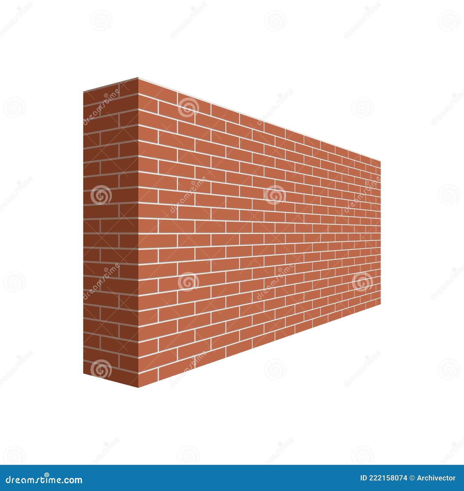 Brick wall in perspective stock vector. Illustration of angle 222158074