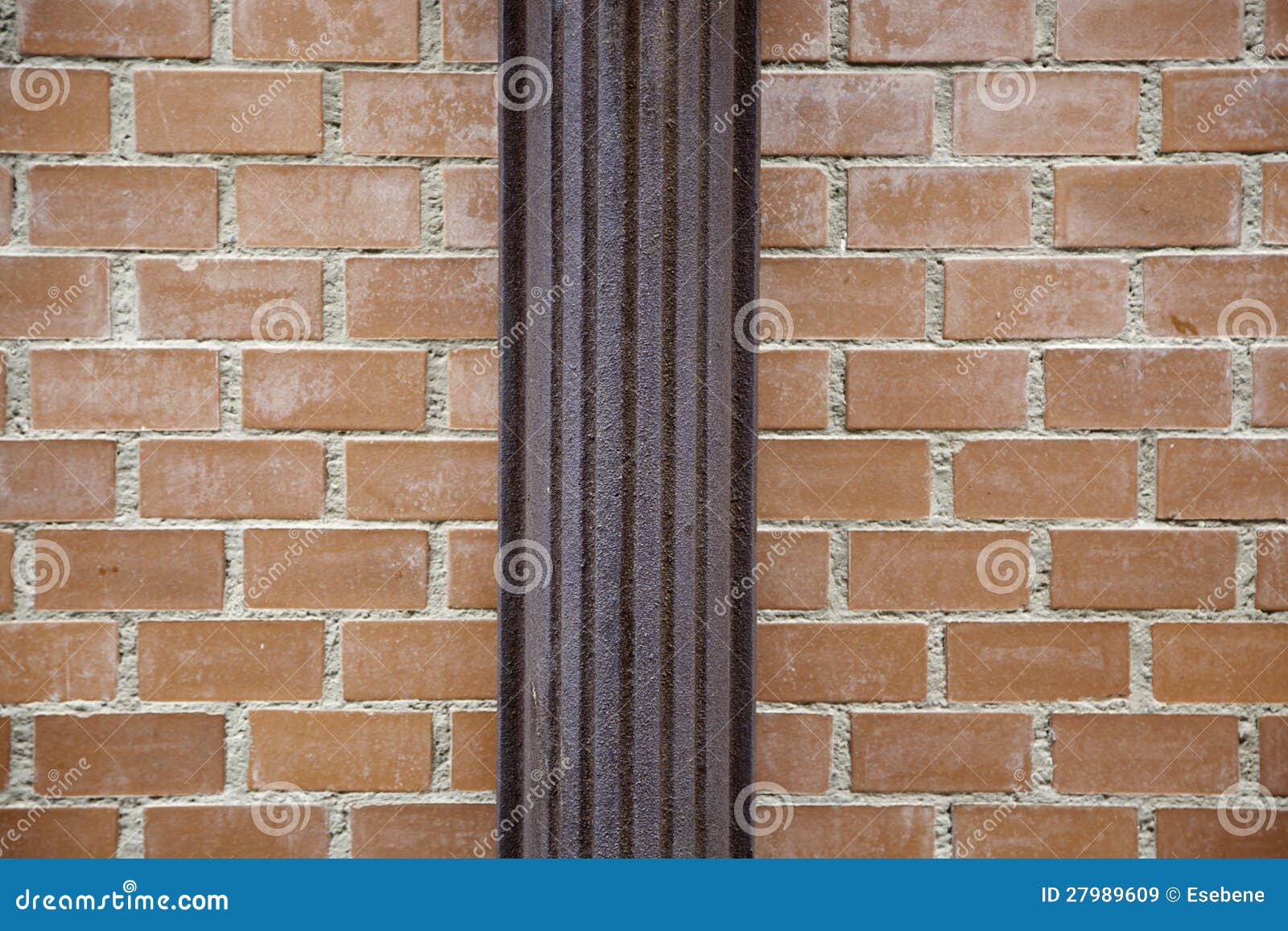 Brick wall with pipe stock image. Image of surface, brick 27989609