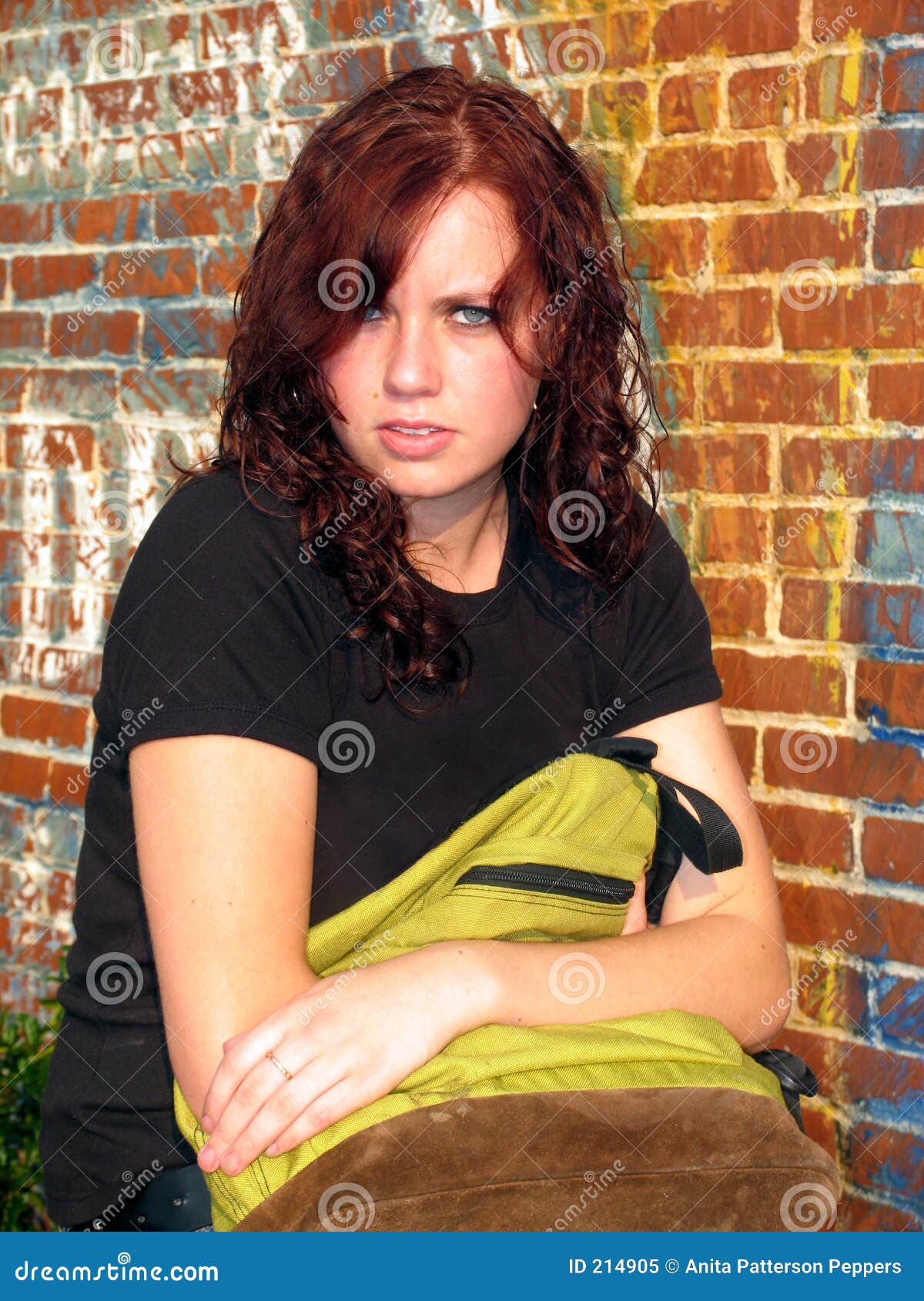 Brick wall portrait stock image. Image of high, lifestyle - 214905