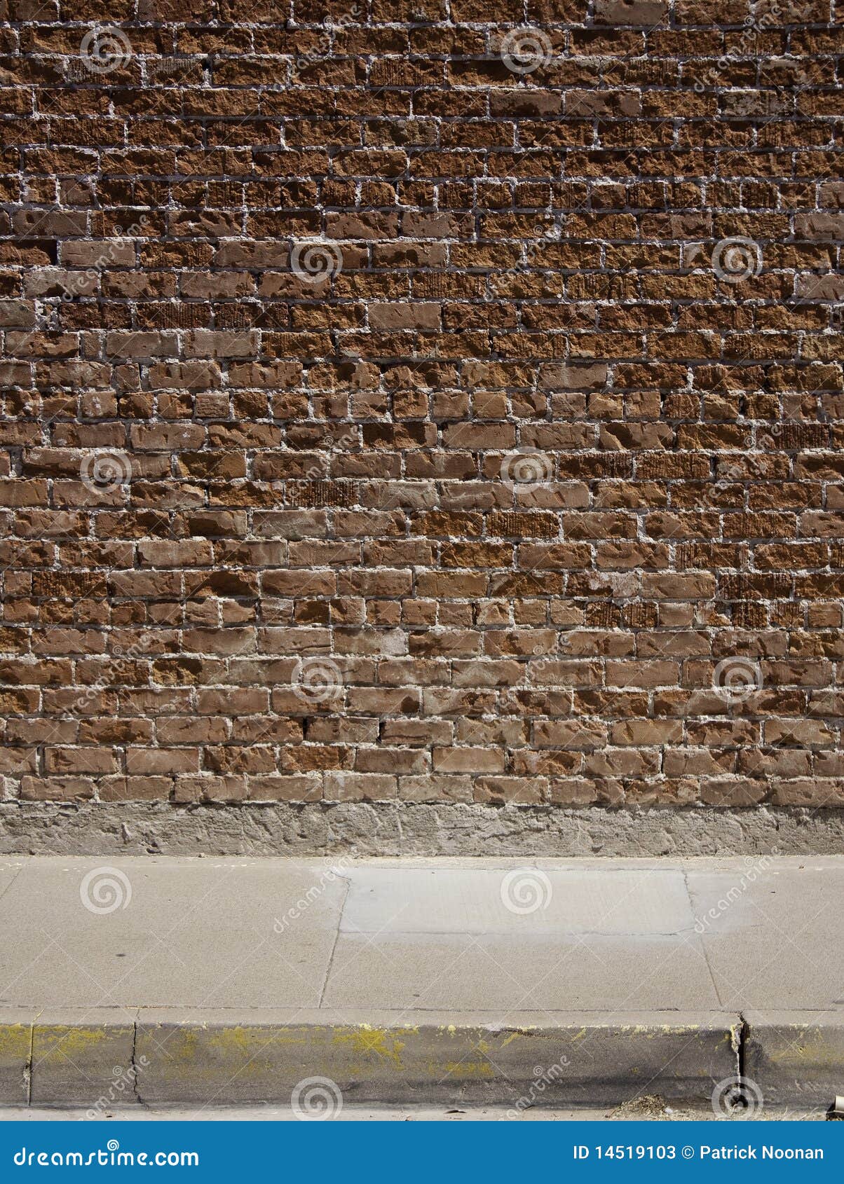 Brick wall and sidewalk stock image. Image of building 14519103