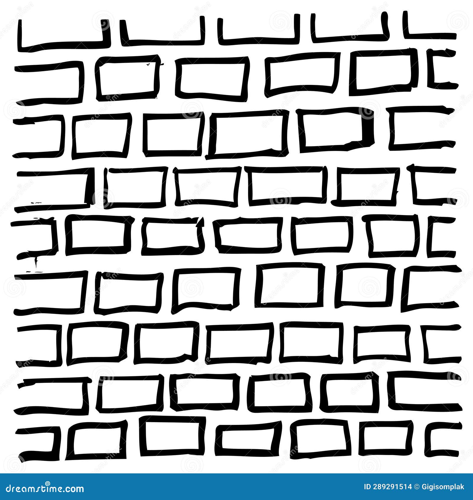 Seamless Background of Drawing Brick Wall. Stock Vector - Illustration of  structure, stone: 111939427