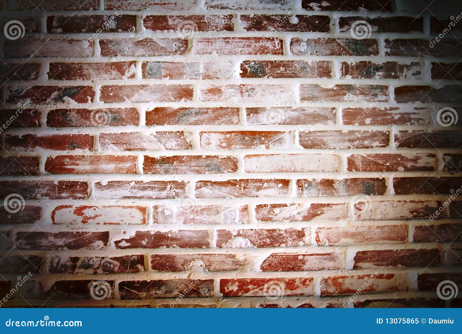 Brick Wall. Spot on the Center. Stock Image Image of backgrounds
