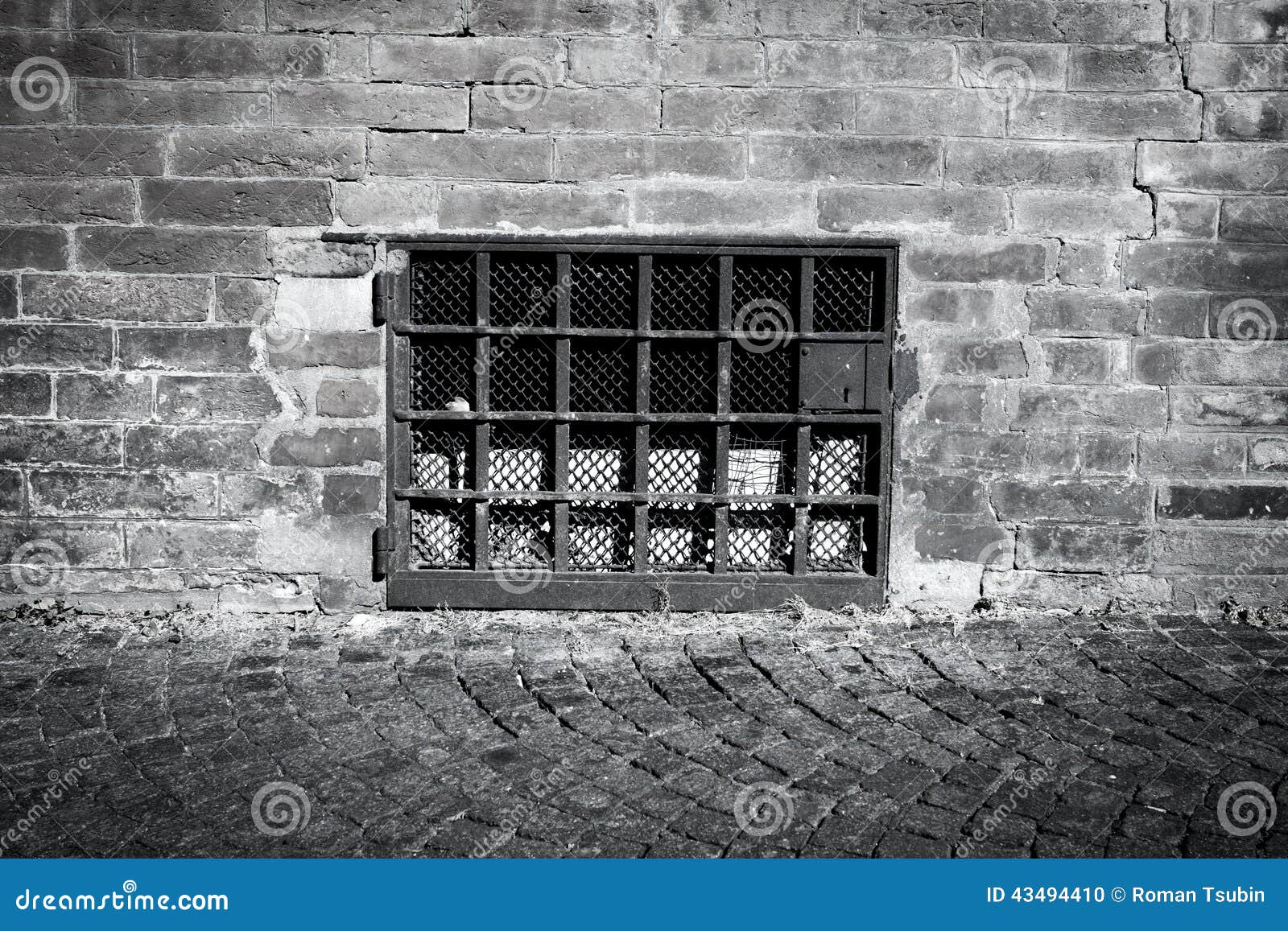 Brick wall with a window stock photo. Image of material 43494410