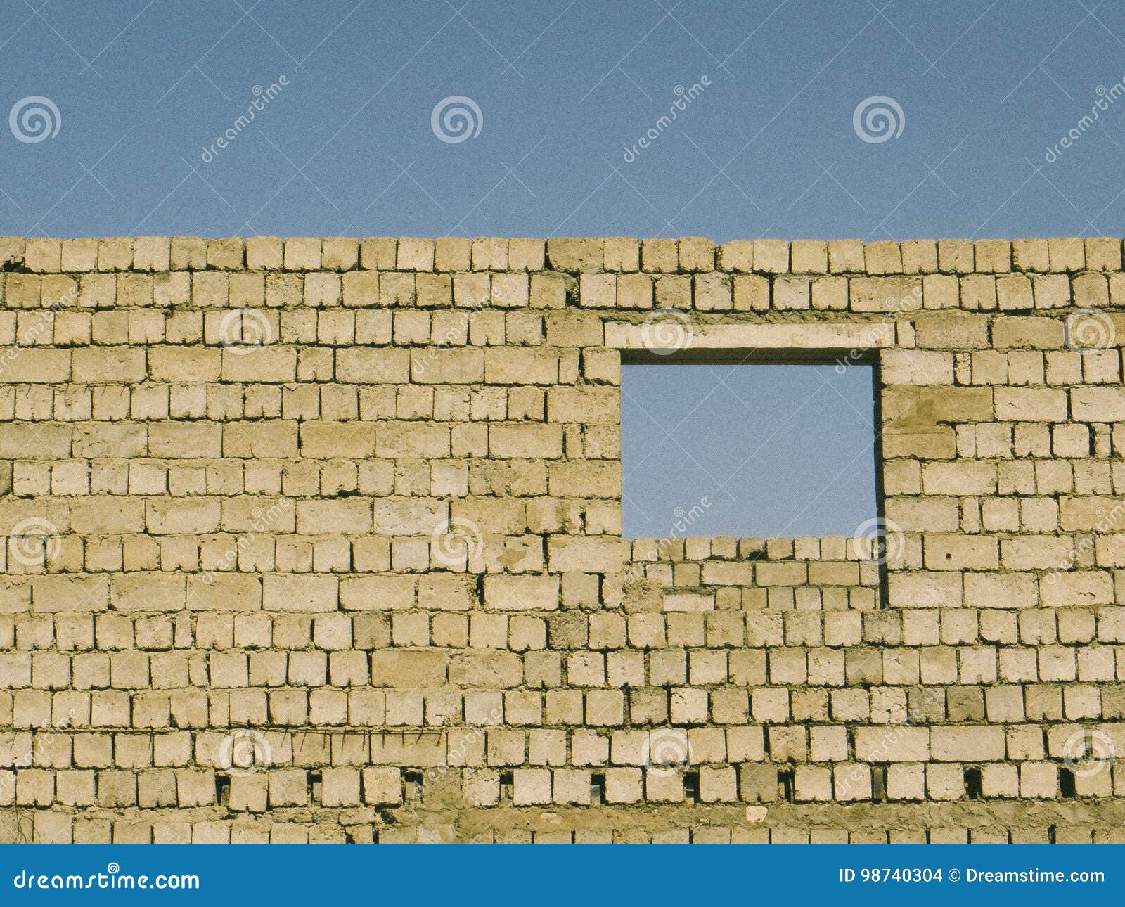 Brick wall with window stock photo. Image of brickwork - 98740304