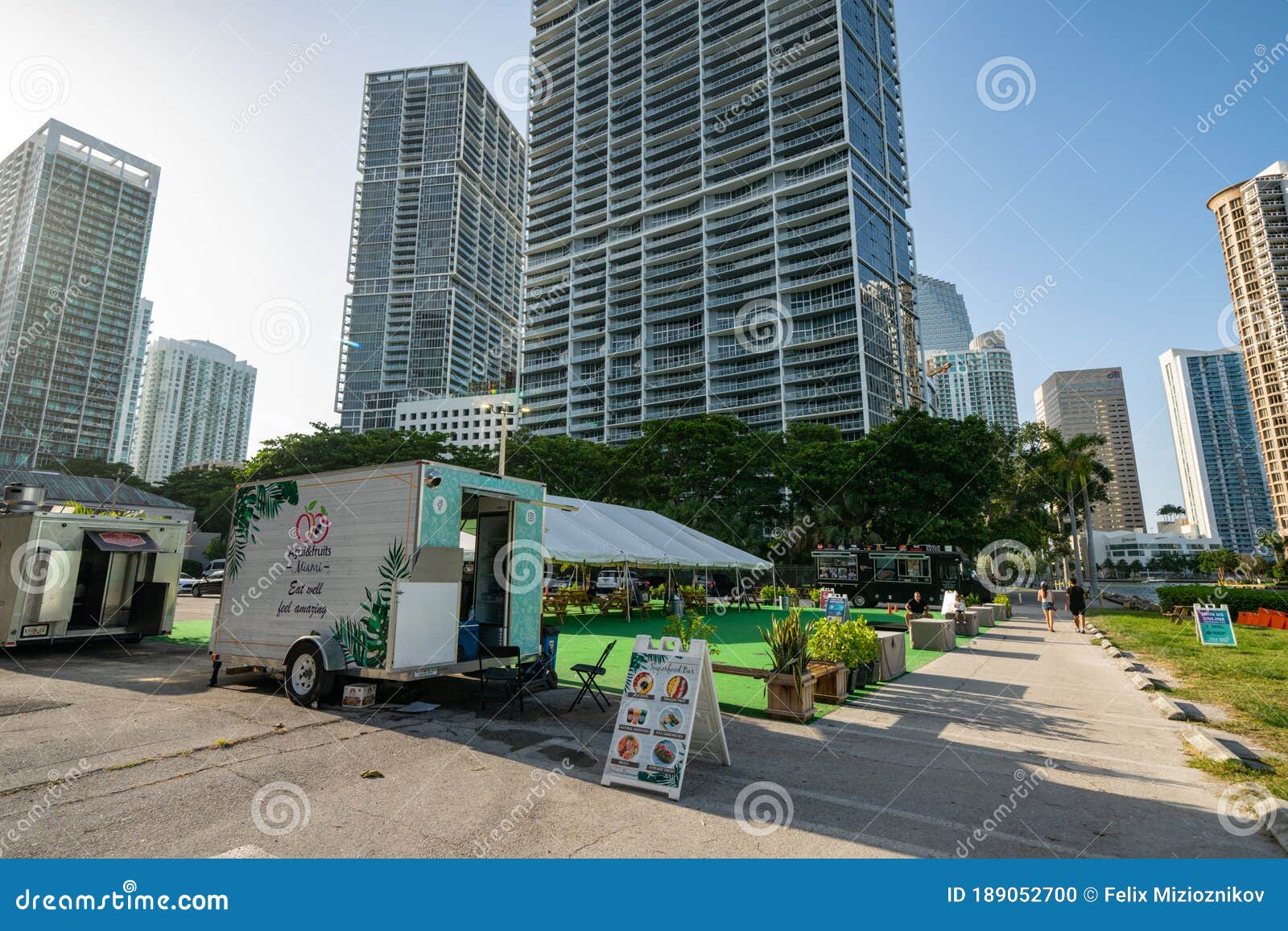 Brickell Miami Food Trucks on the Riverwalk Editorial Image Image of