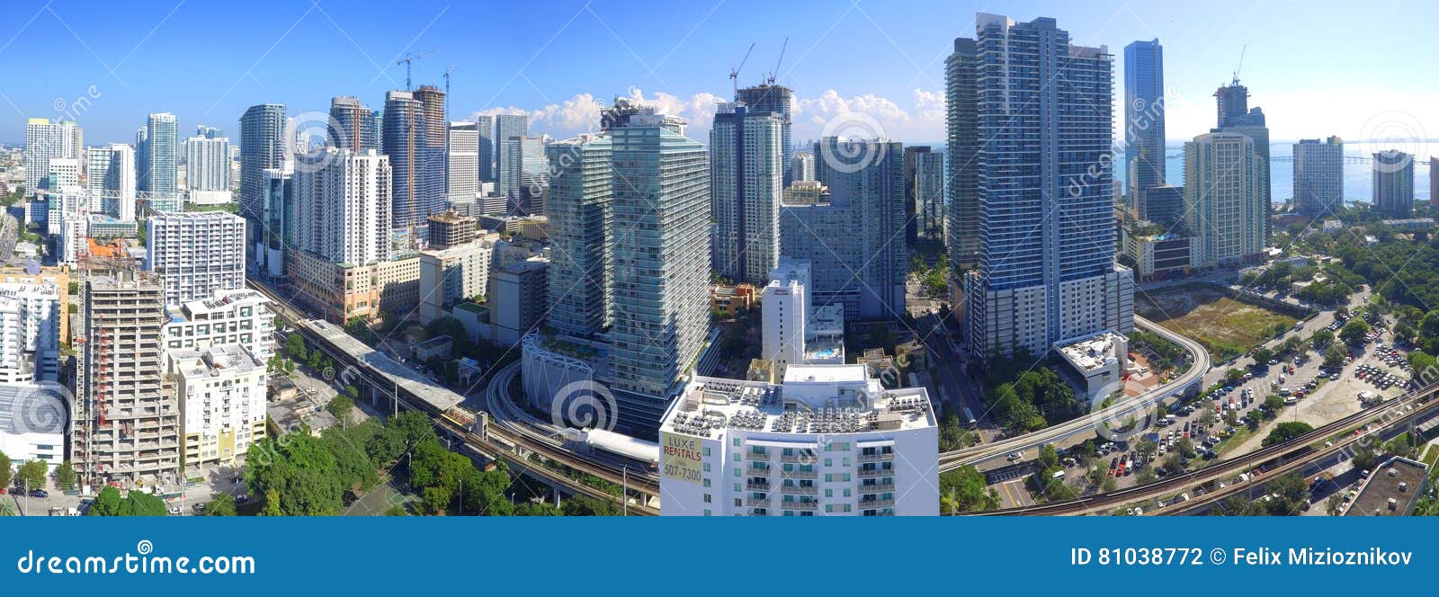 Brickell Miami panorama editorial photography. Image of city 81038772