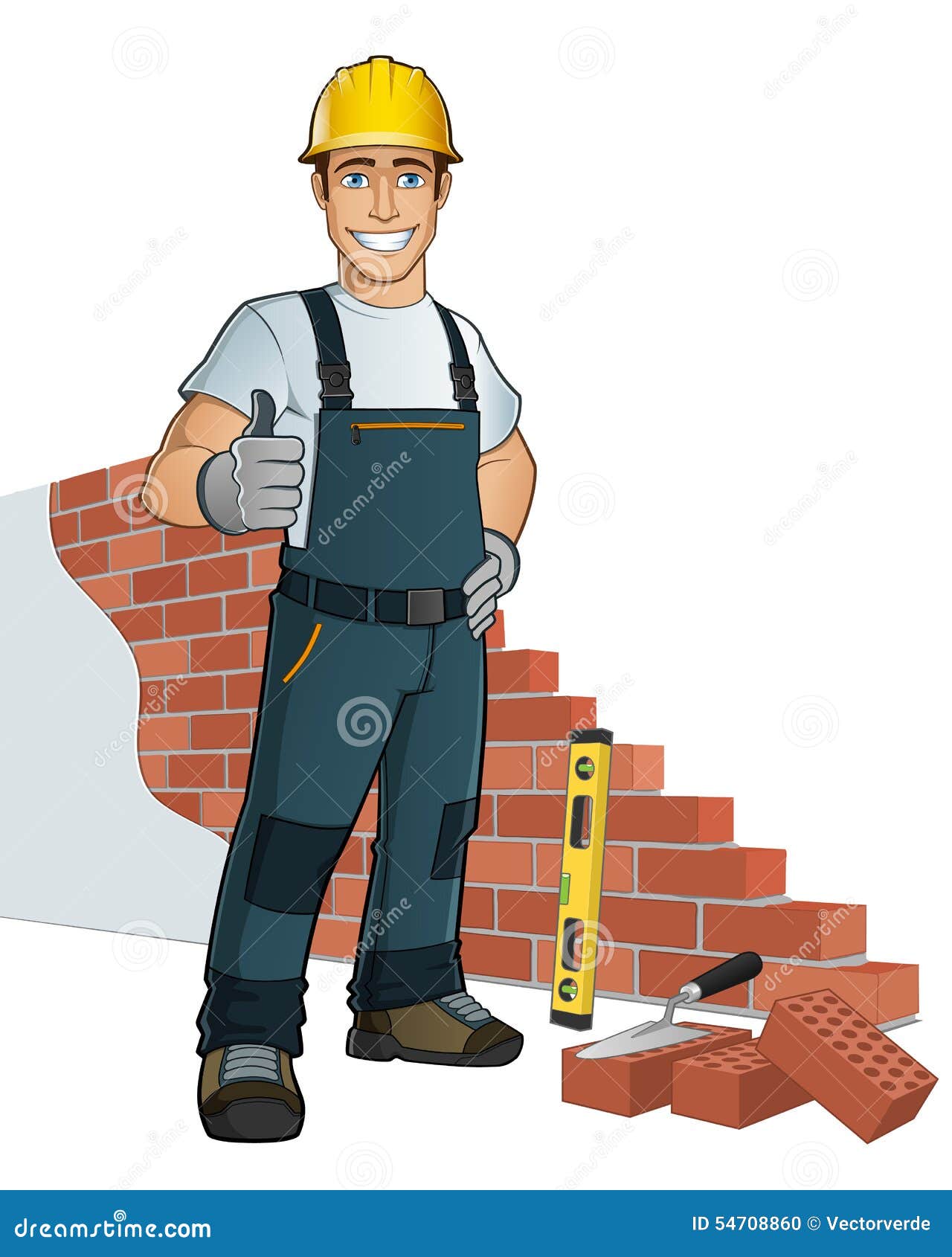 Bricklayer stock vector. Illustration of white, reform 54708860